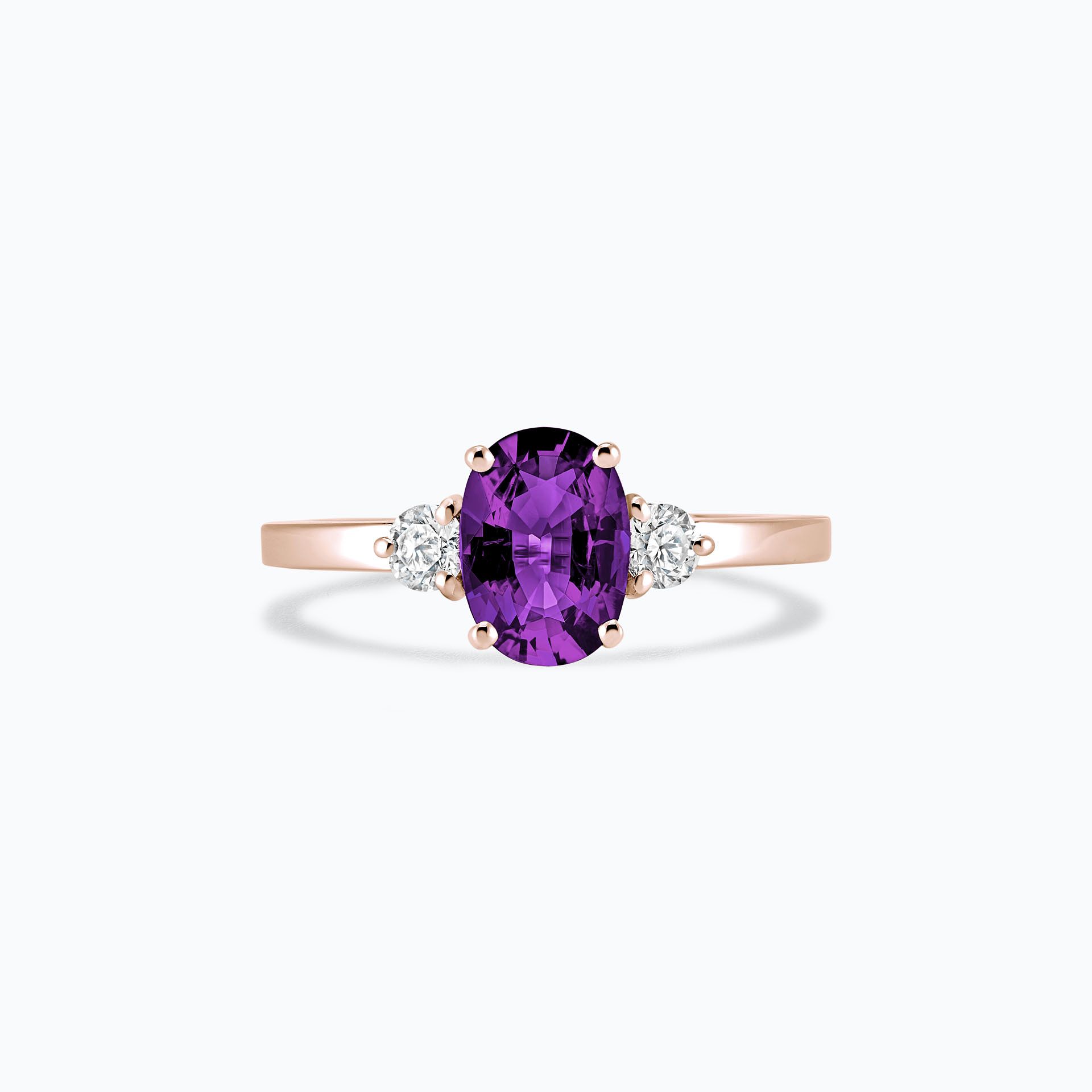 Solitaire Elisabeth Améthyste 8 x 6 mm