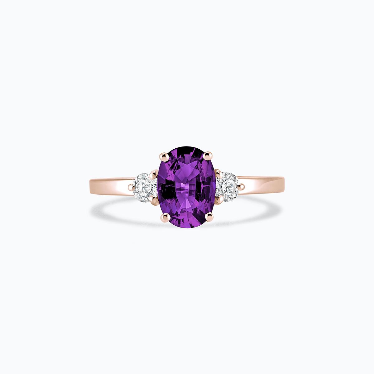 Solitaire Elisabeth Améthyste 8 x 6 mm