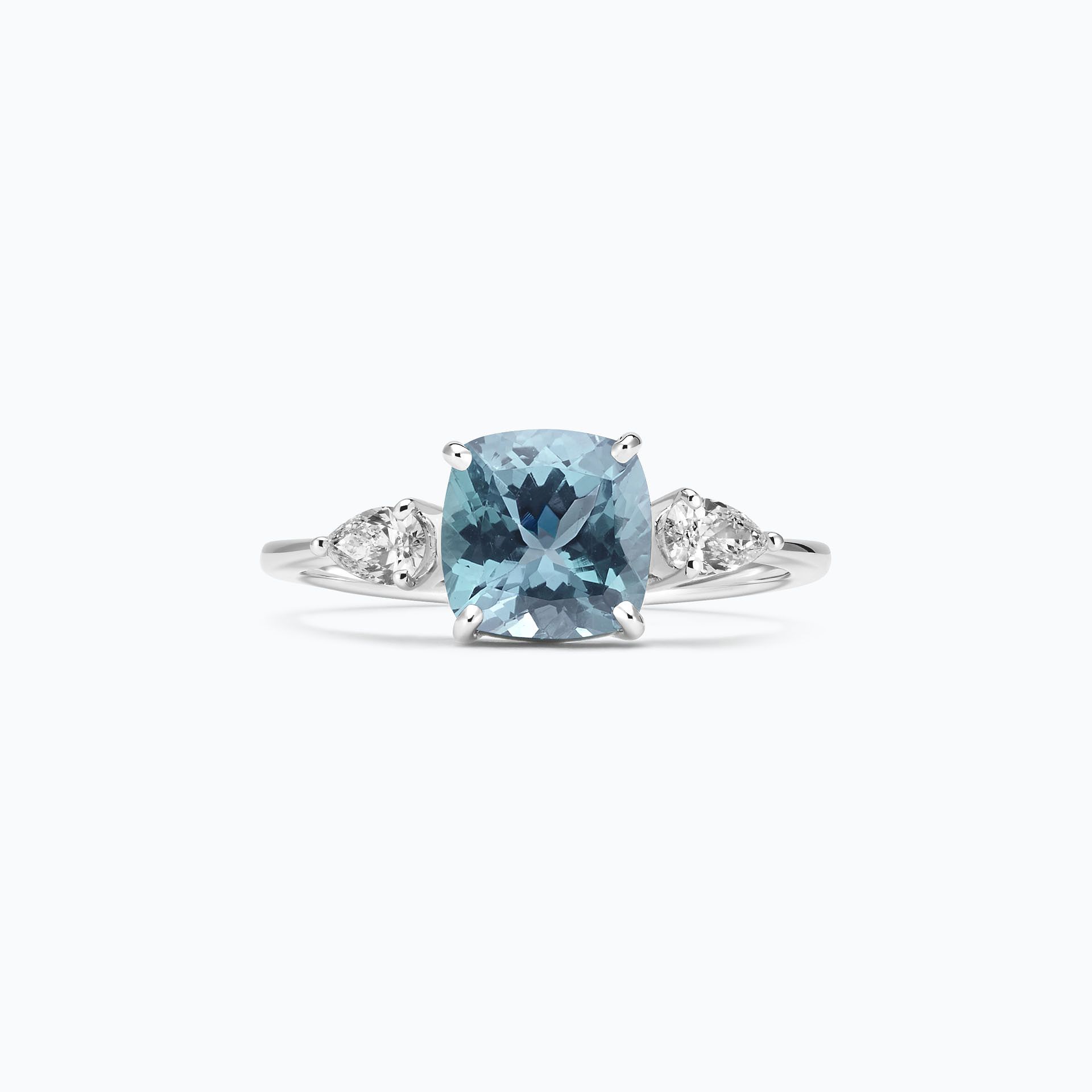 Solitaire Buckingham Aigue-Marine 7 x 7 mm