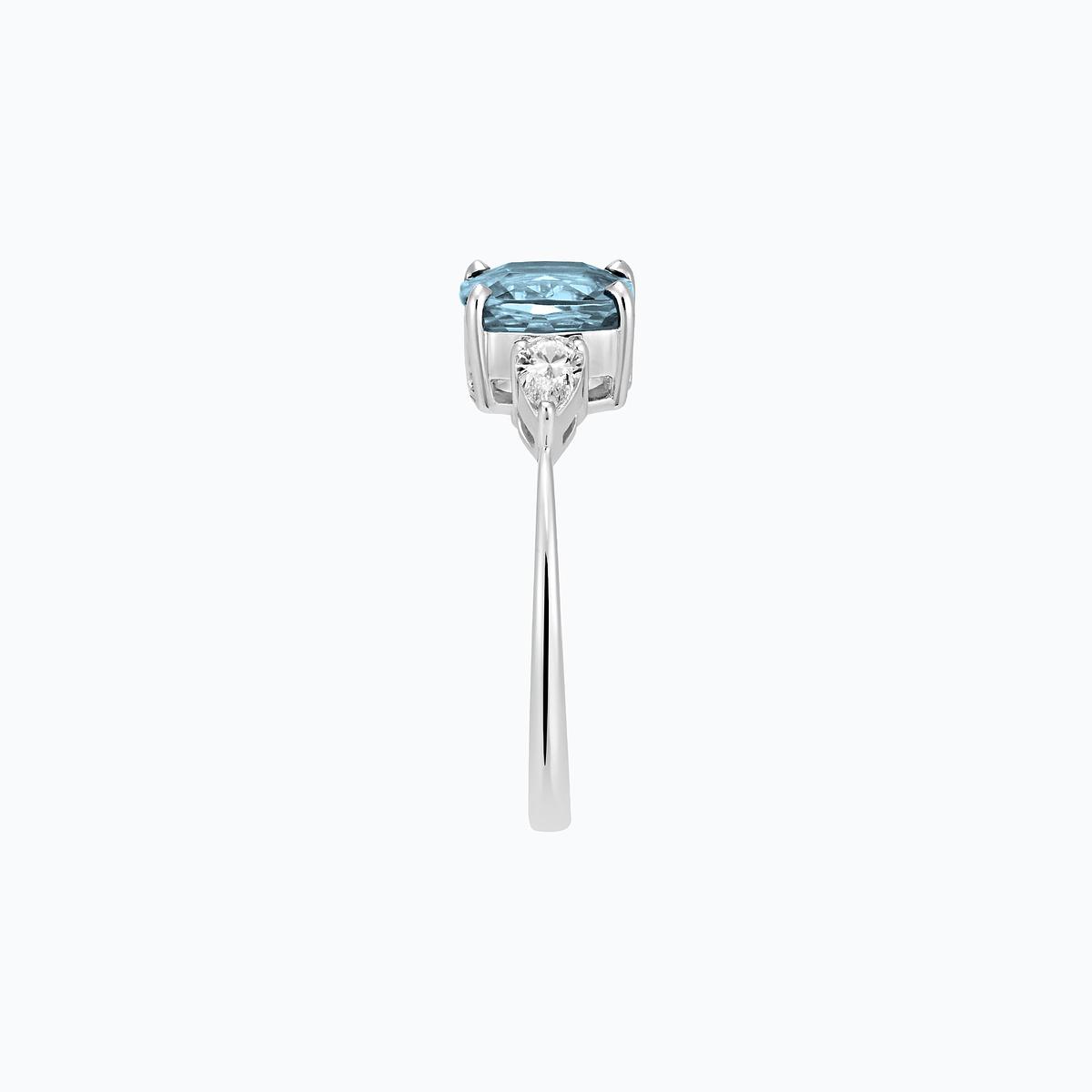 Solitaire Buckingham Aigue-Marine 7 x 7 mm