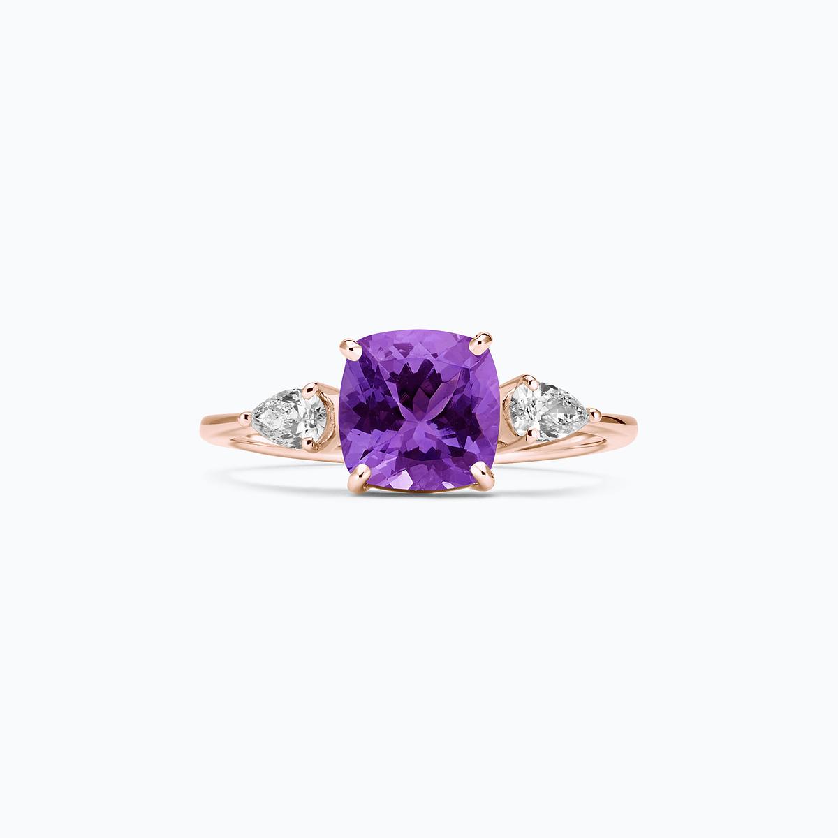 Solitaire Buckingham Améthyste 7 x 7 mm