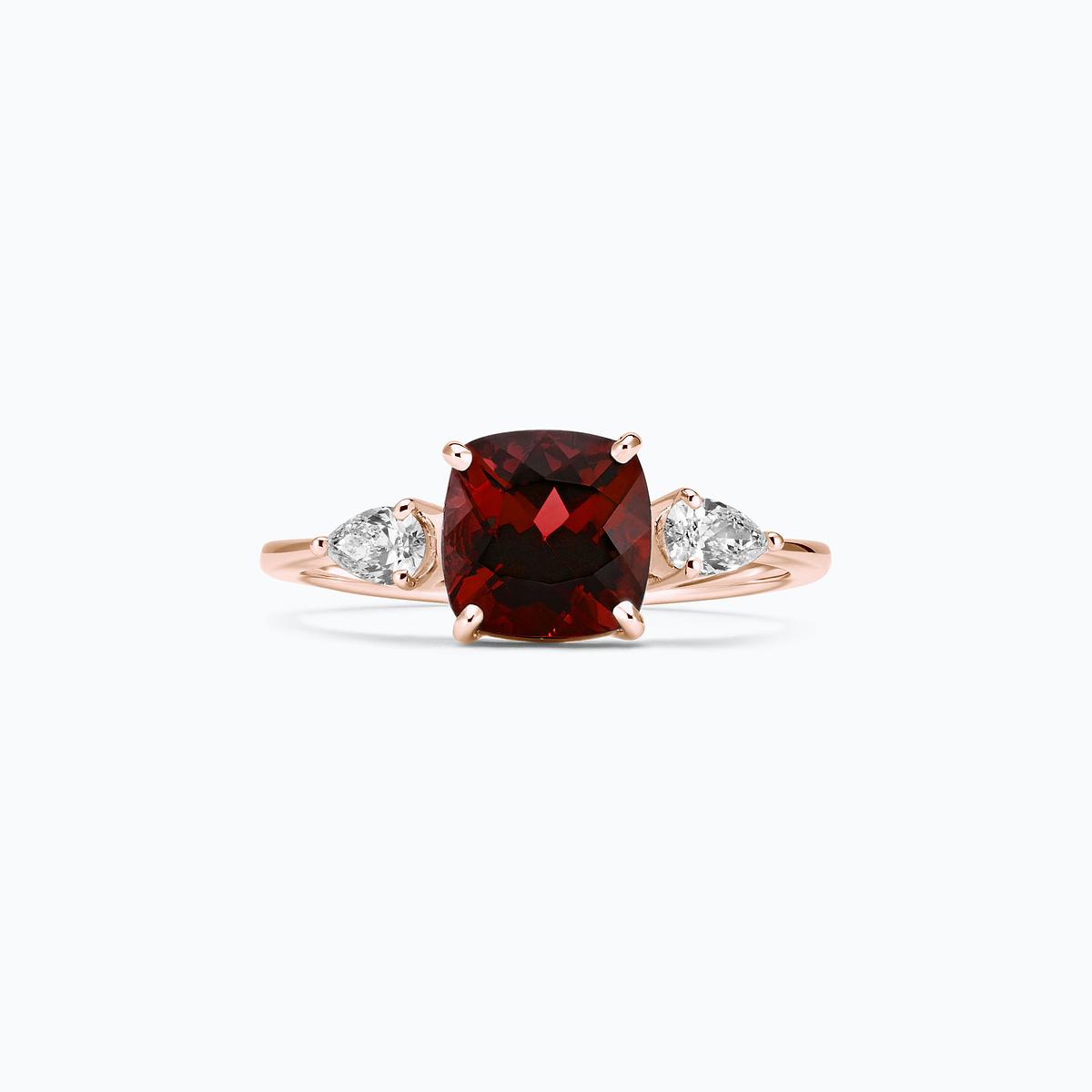 Solitaire Buckingham Grenat 7 x 7 mm