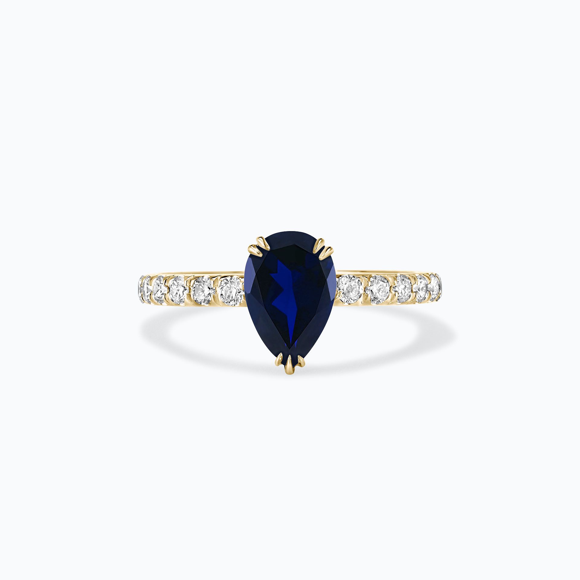 Solitaire Pavé Calla Saphir 8 x 6 mm