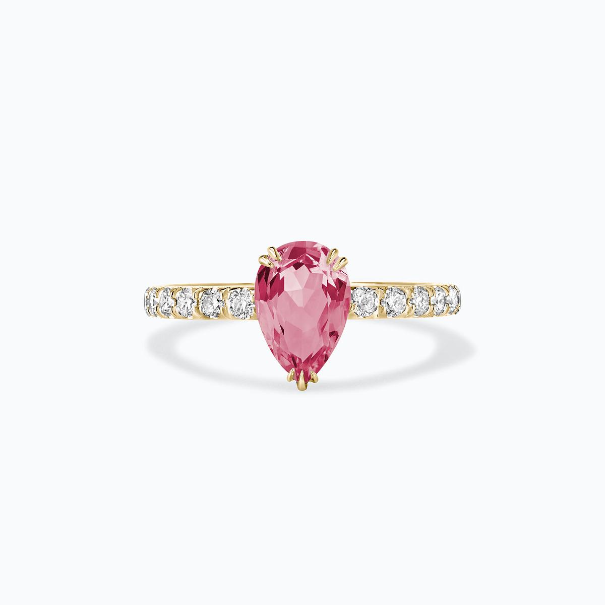 Solitaire Pavé Calla Tourmaline 8 x 6 mm