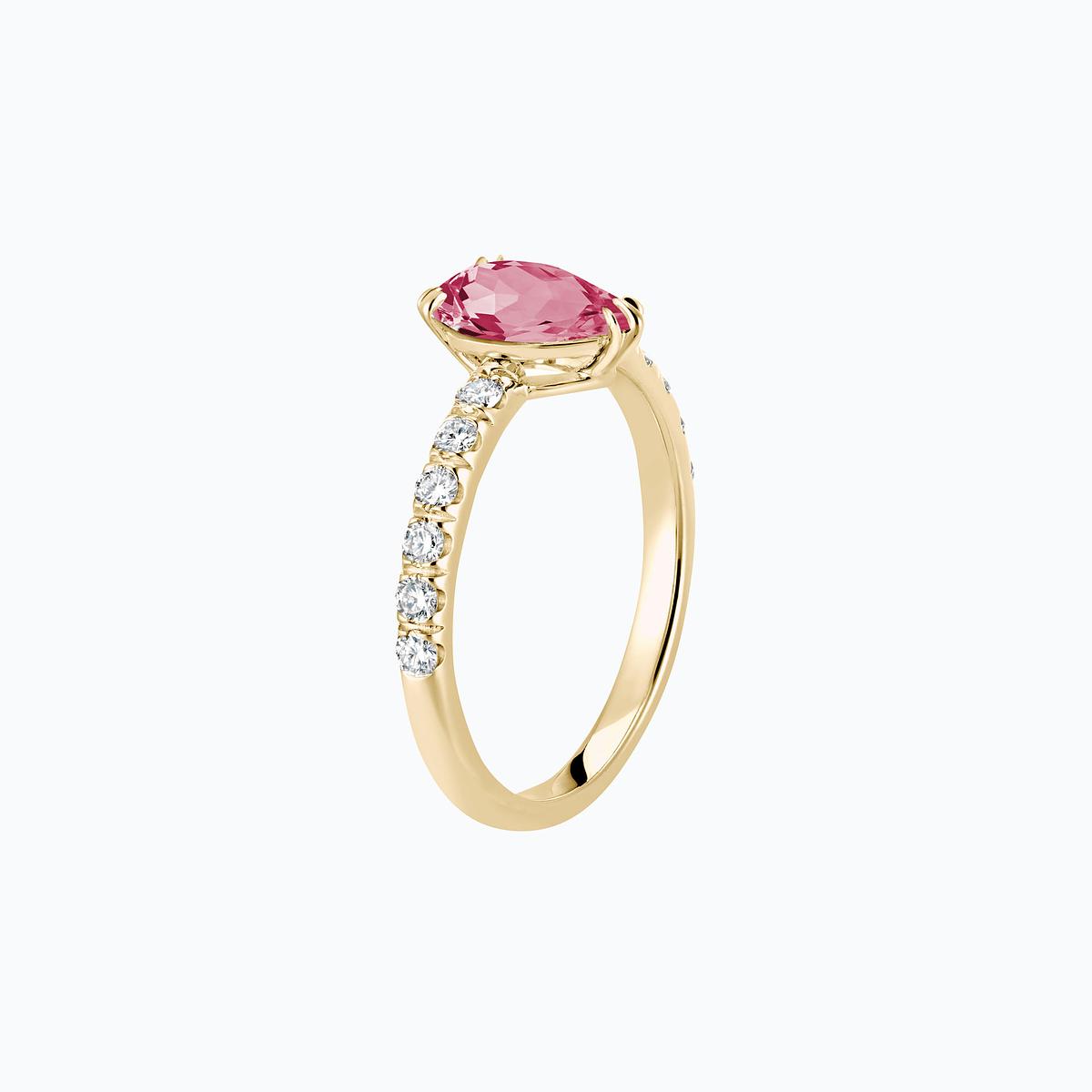Solitaire Pavé Calla Tourmaline 8 x 6 mm