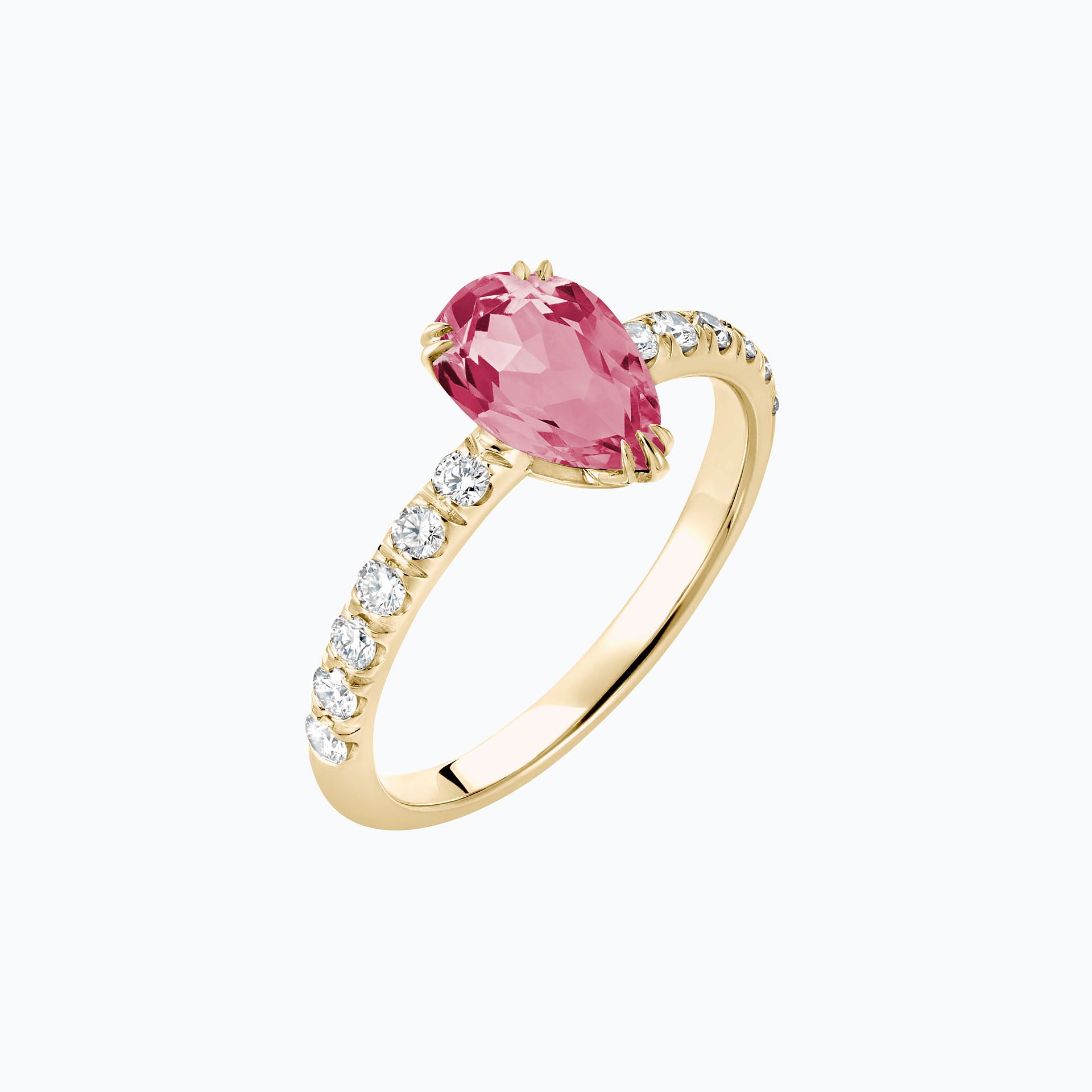 Solitaire Pavé Calla Tourmaline 8 x 6 mm