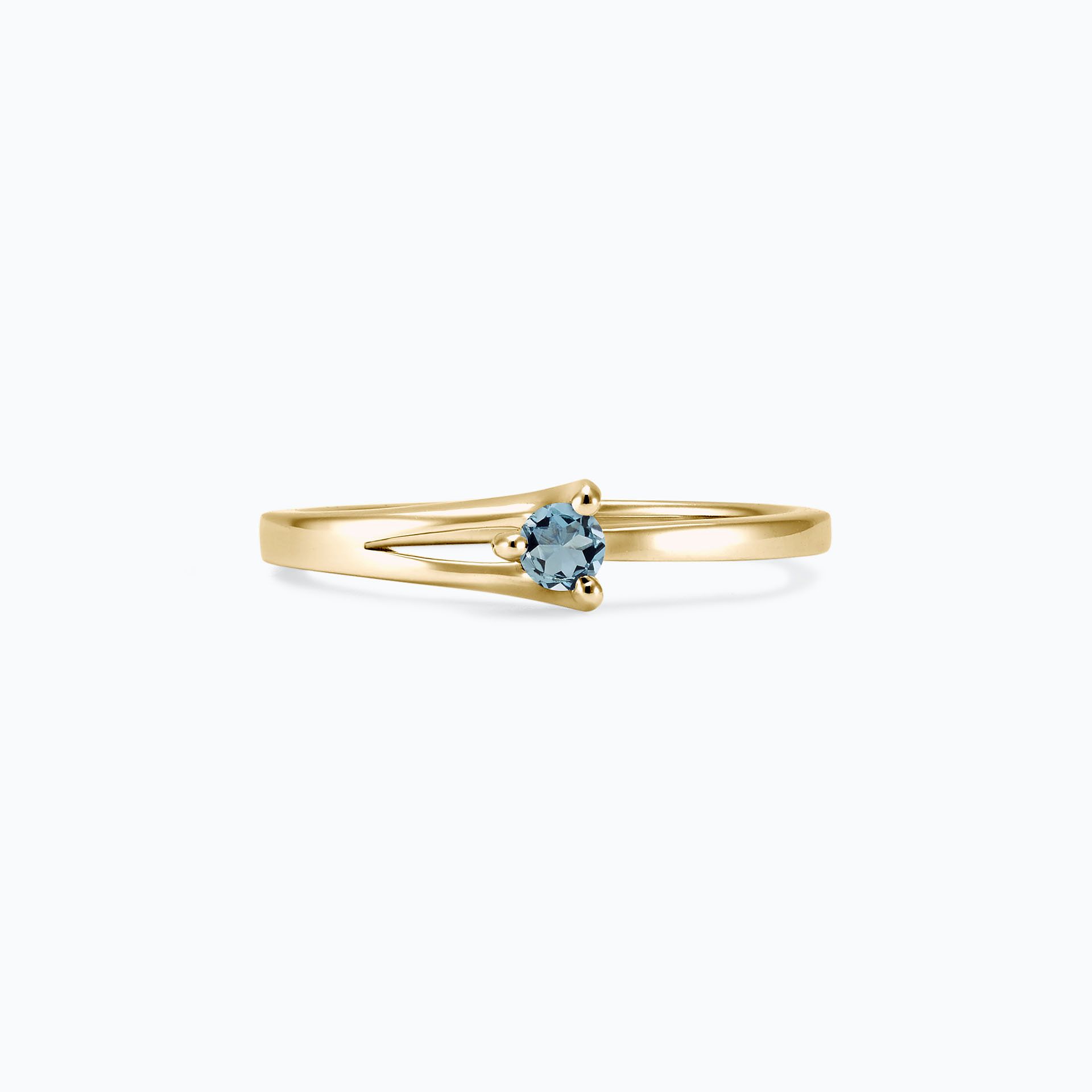 Solitaire Étoile Aigue-Marine 3.5 mm