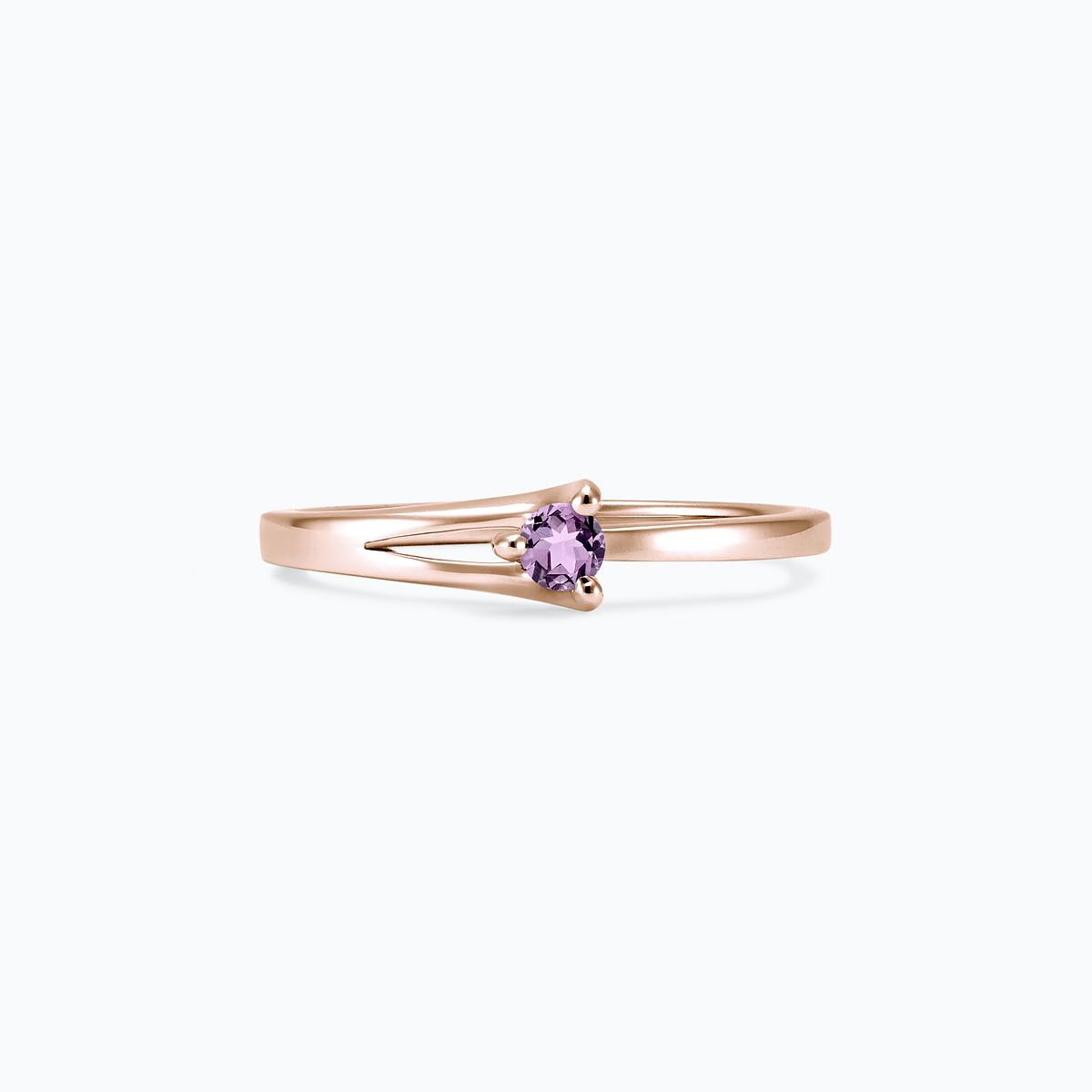 Solitaire Étoile Saphir Mauve 3.5 mm