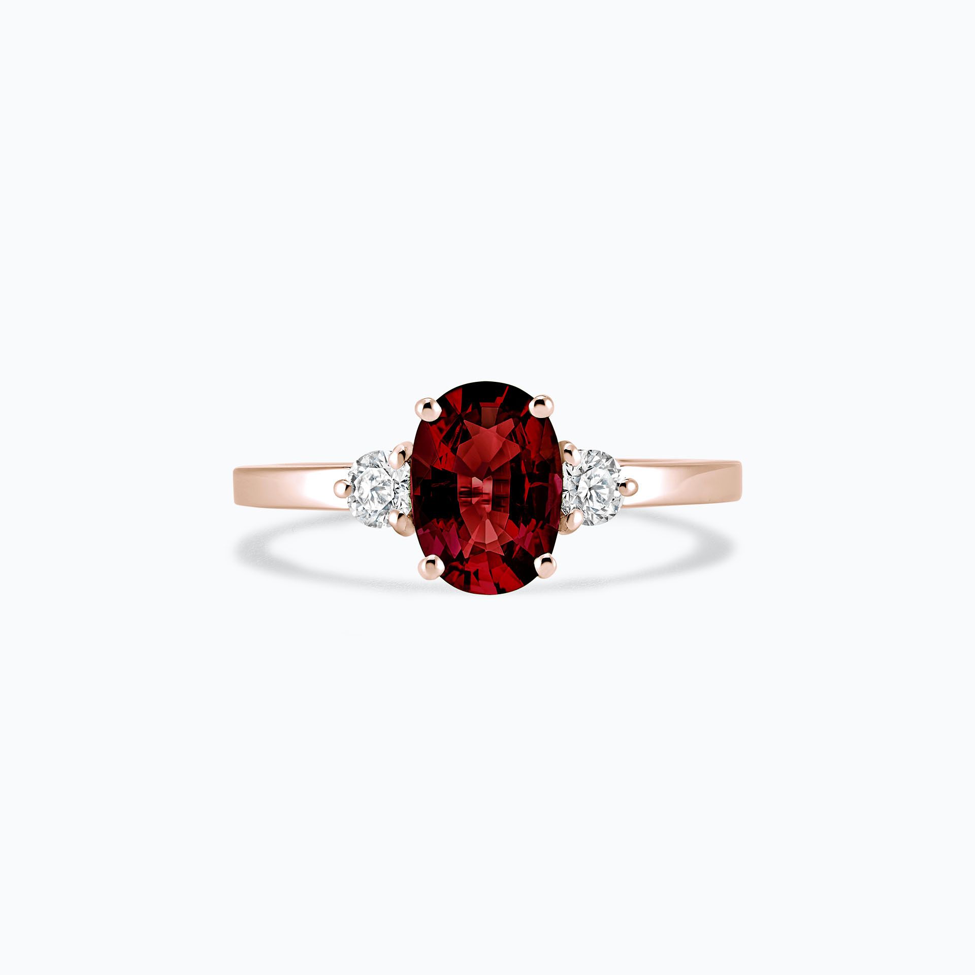 Solitaire Elisabeth Grenat 8 x 6 mm