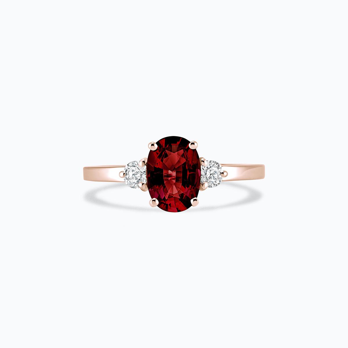 Solitaire Elisabeth Grenat 8 x 6 mm