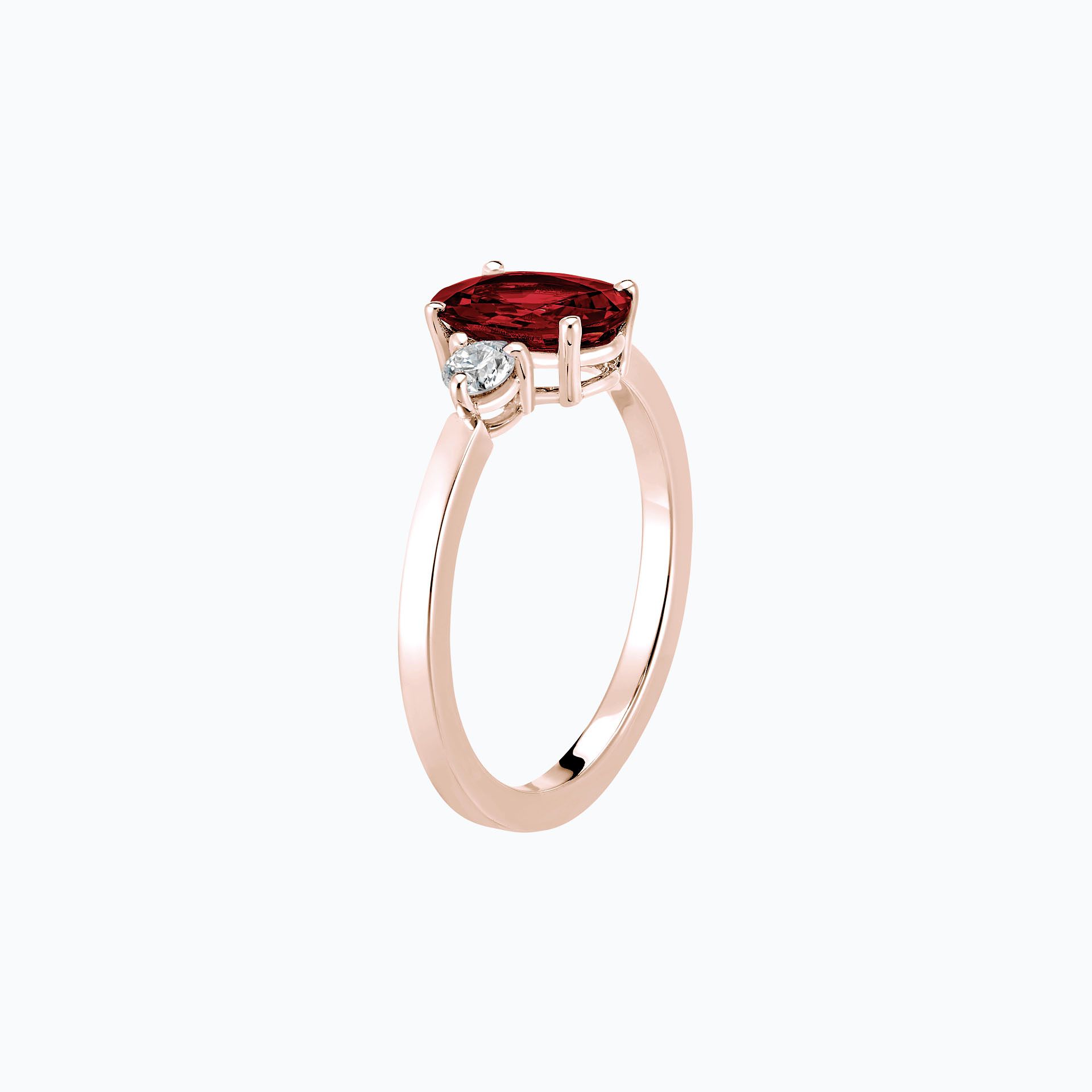 Solitaire Elisabeth Grenat 8 x 6 mm
