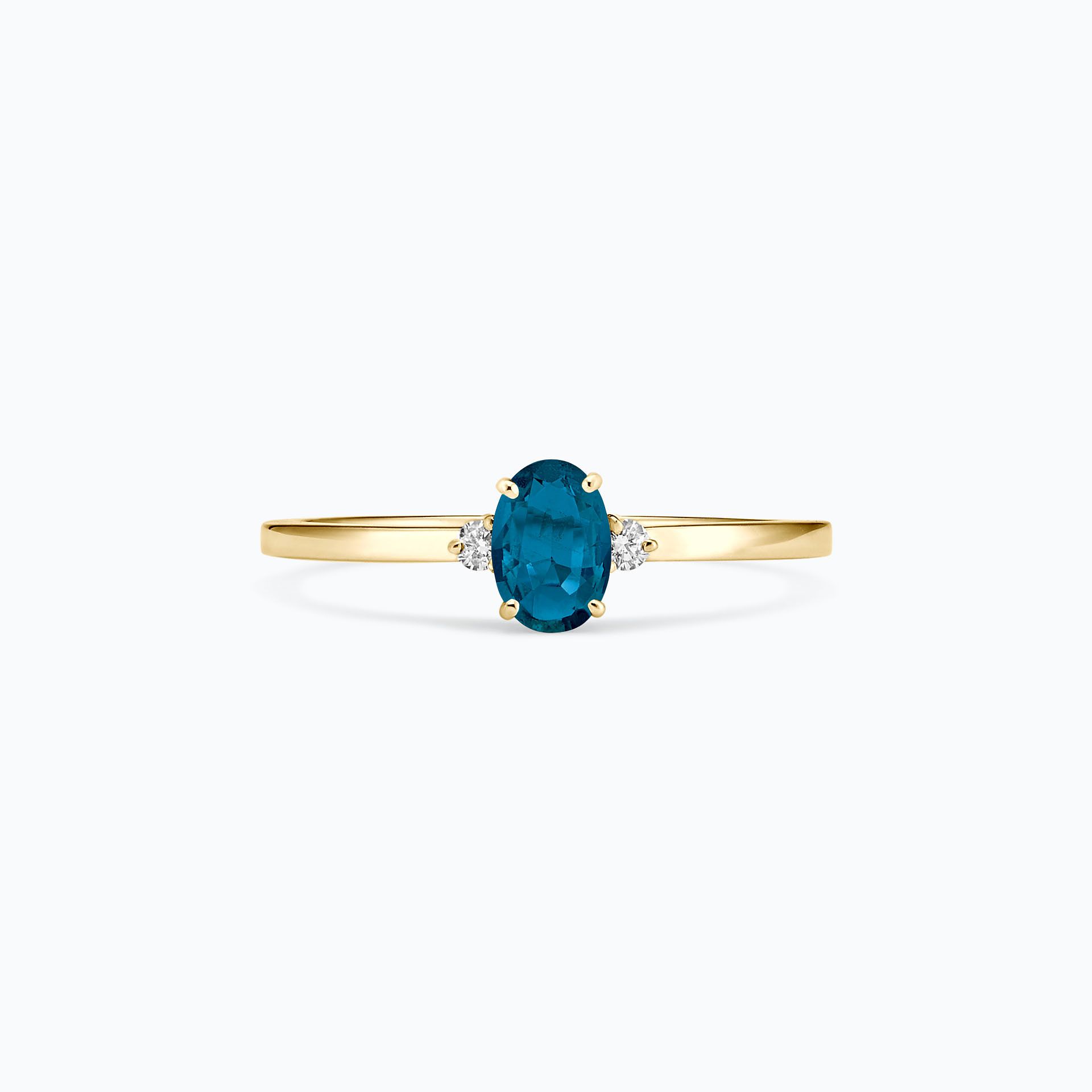 Solitaire Elisabeth Topaze Blue London 6 x 4 mm