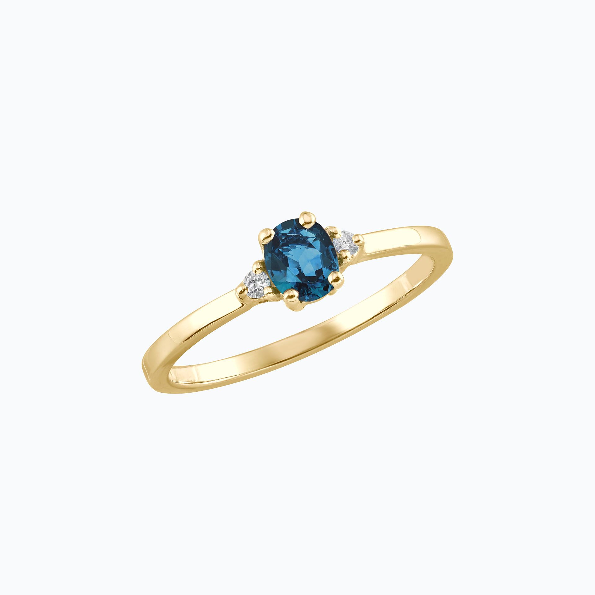 Solitaire Elisabeth Topaze Blue London 6 x 4 mm