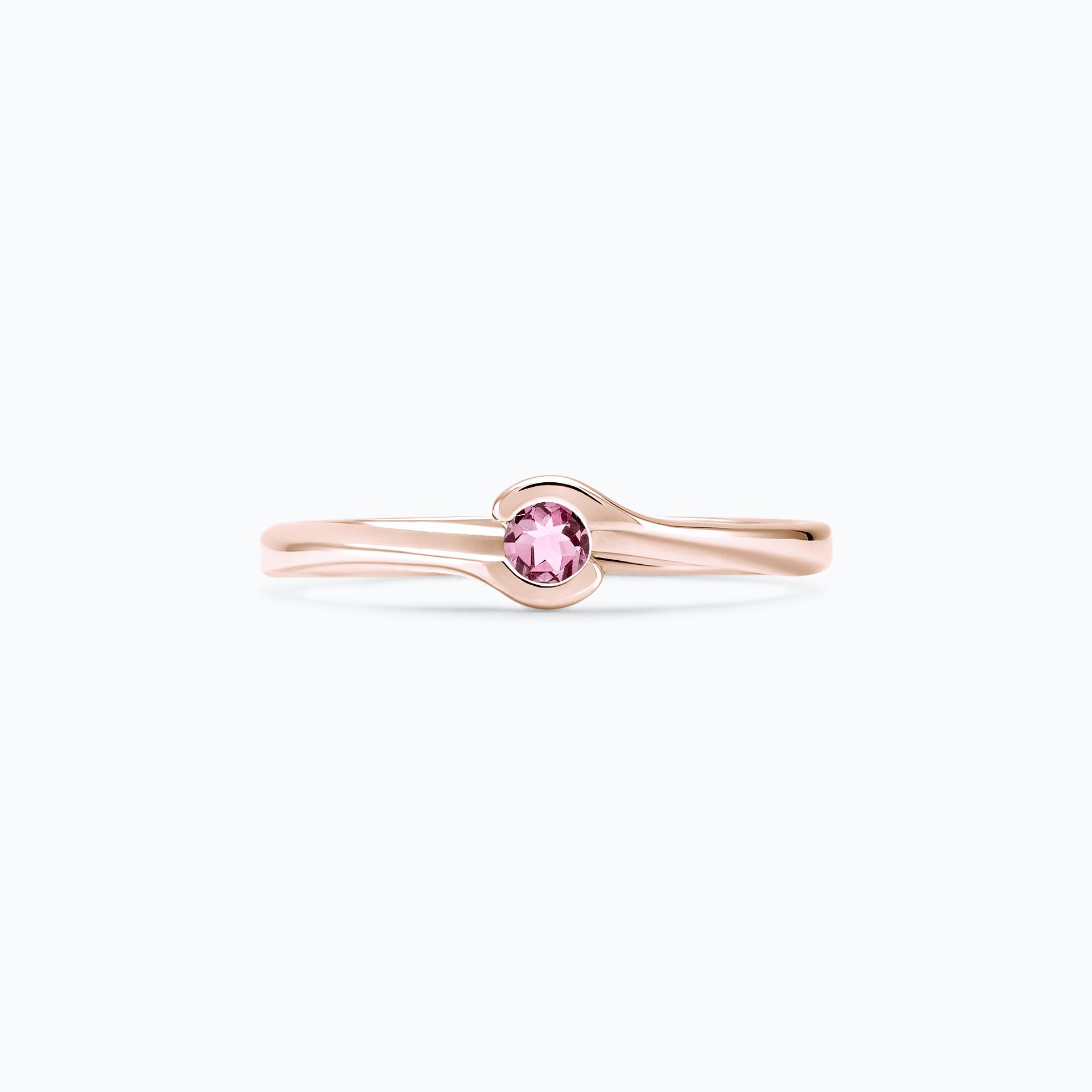 Solitaire Emma Saphir Rose Poudré 3.5 mm