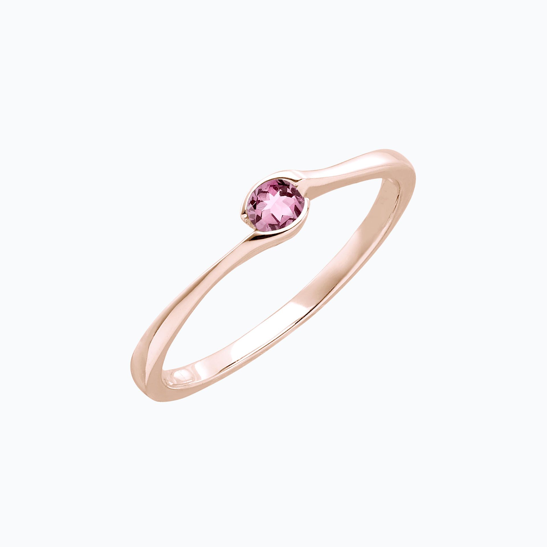 Solitaire Emma Saphir Rose Poudré 3.5 mm