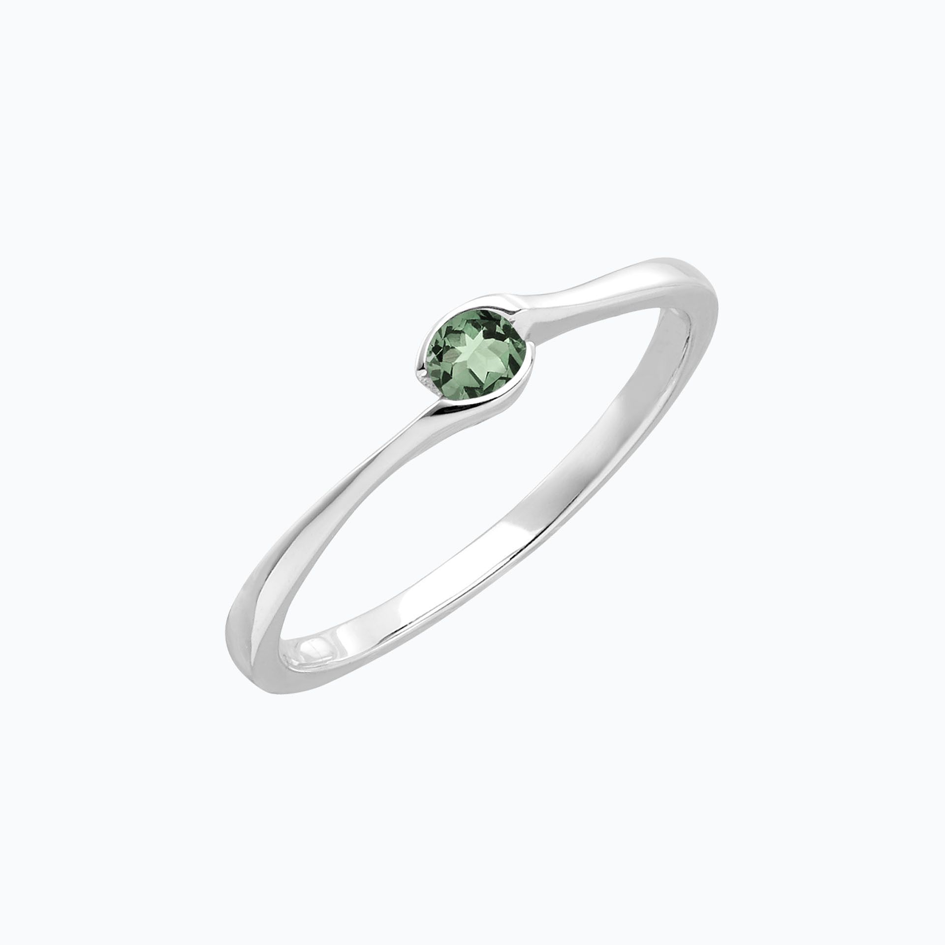 Solitaire Emma Saphir Vert 3.5 mm