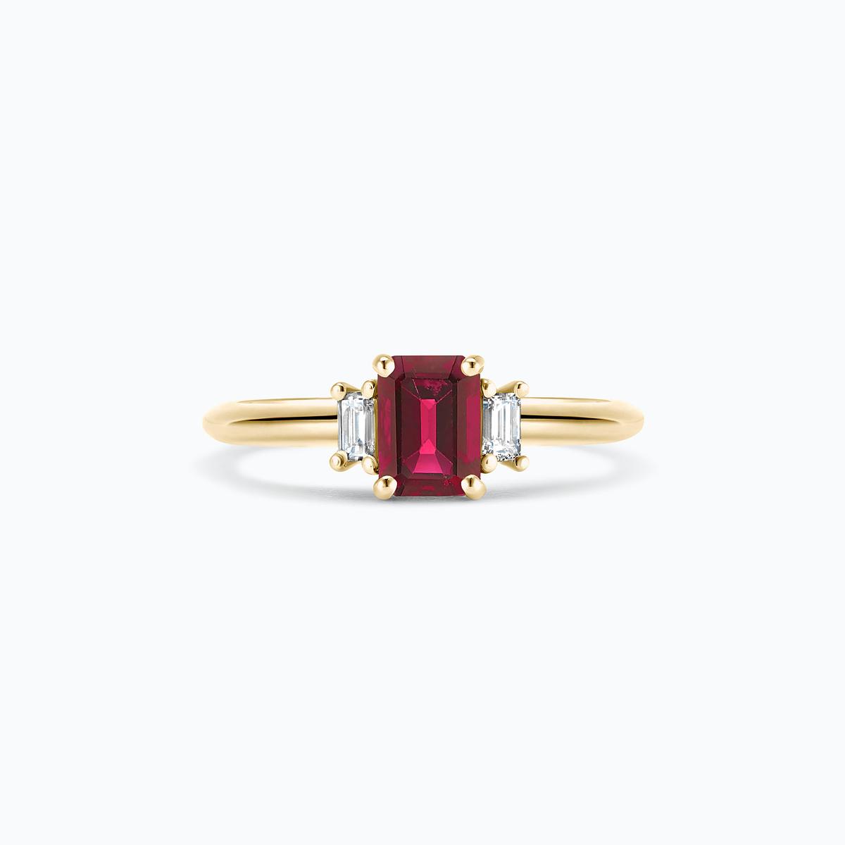 Solitaire Gatsby Rubis 6 x 4 mm