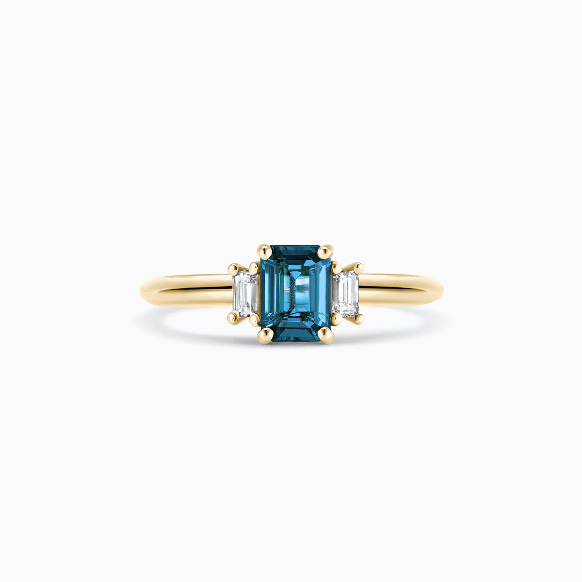 Solitaire Gatsby Topaze Blue London 6 x 4 mm