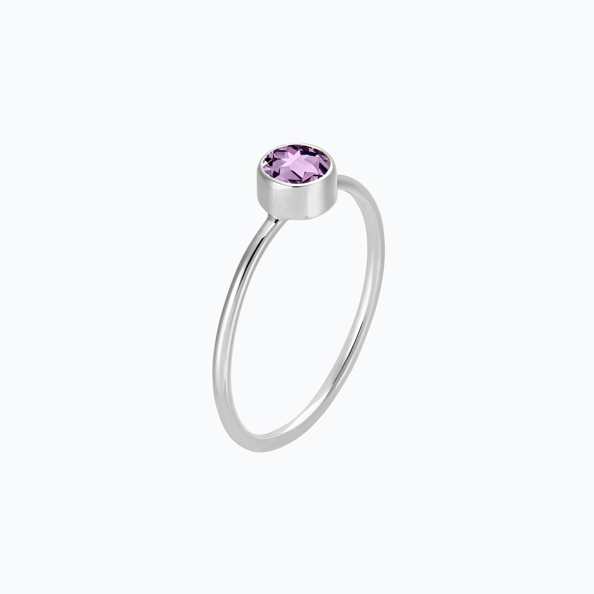 Solitaire Harmony Saphir Mauve 4.5 mm