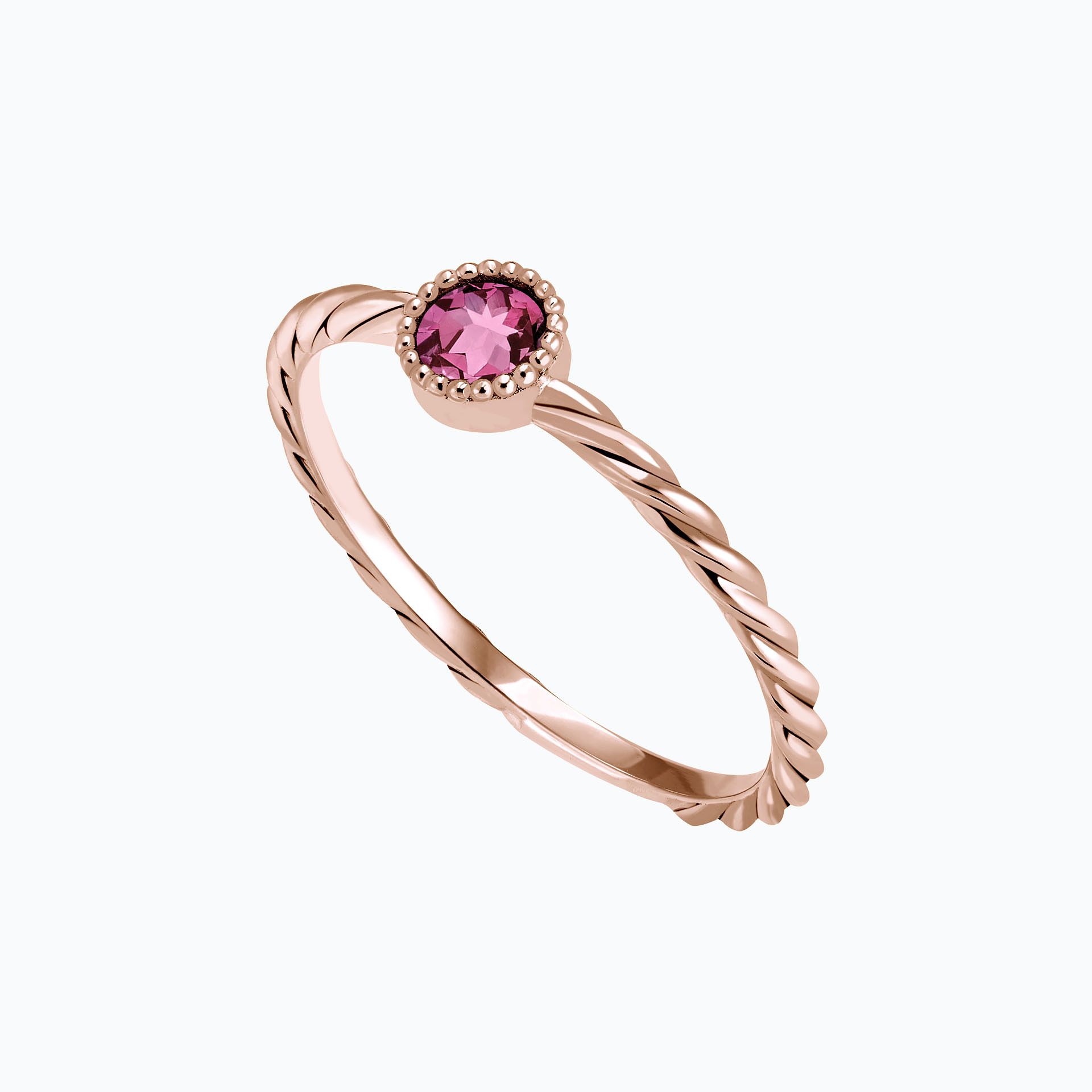 Solitaire Faustine Saphir Rose Pivoine