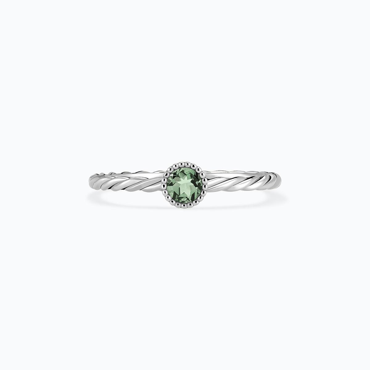 Solitaire Faustine Saphir Vert