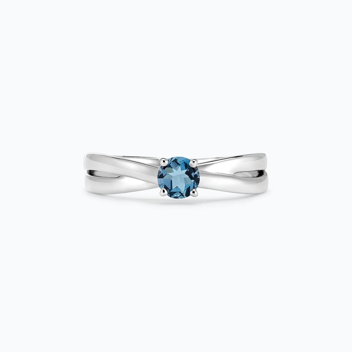 Solitaire Kokoro Aigue-Marine 4.5 mm