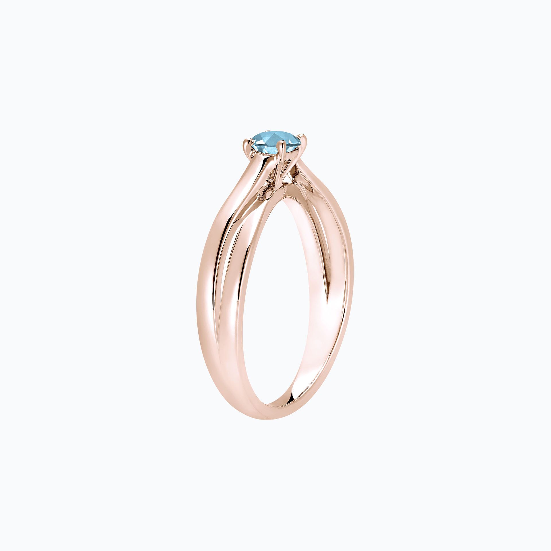 Solitaire Kokoro Aigue-Marine 4.5 mm