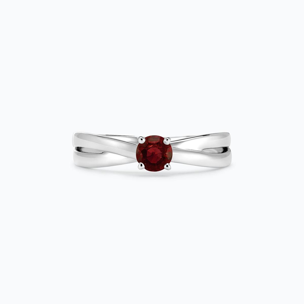 Solitaire Kokoro Grenat 4.5 mm
