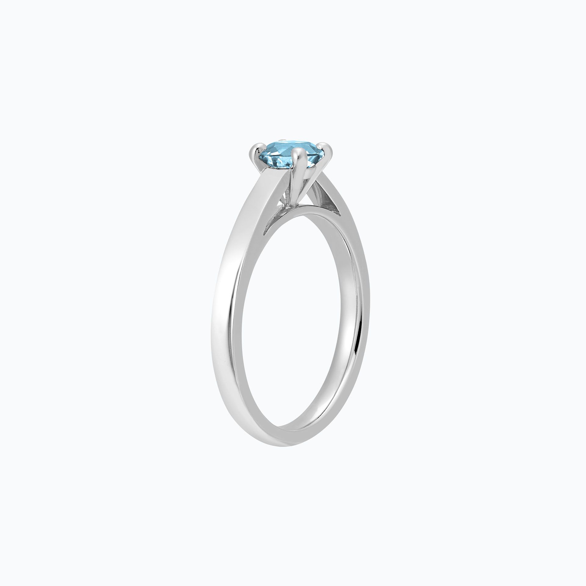 Solitaire Lagon Bleu Aigue-Marine 6 mm