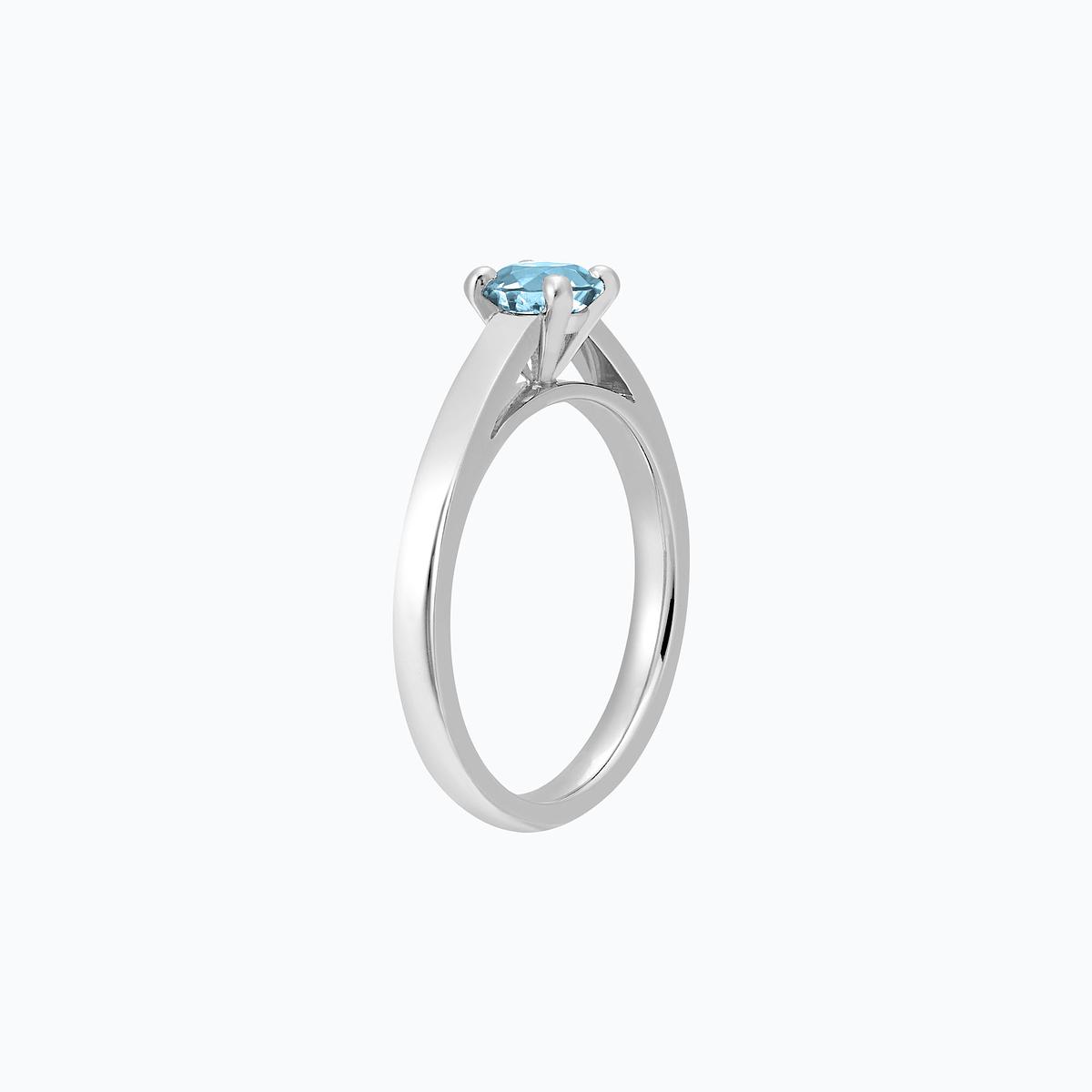 Solitaire Lagon Bleu Aigue-Marine 6 mm