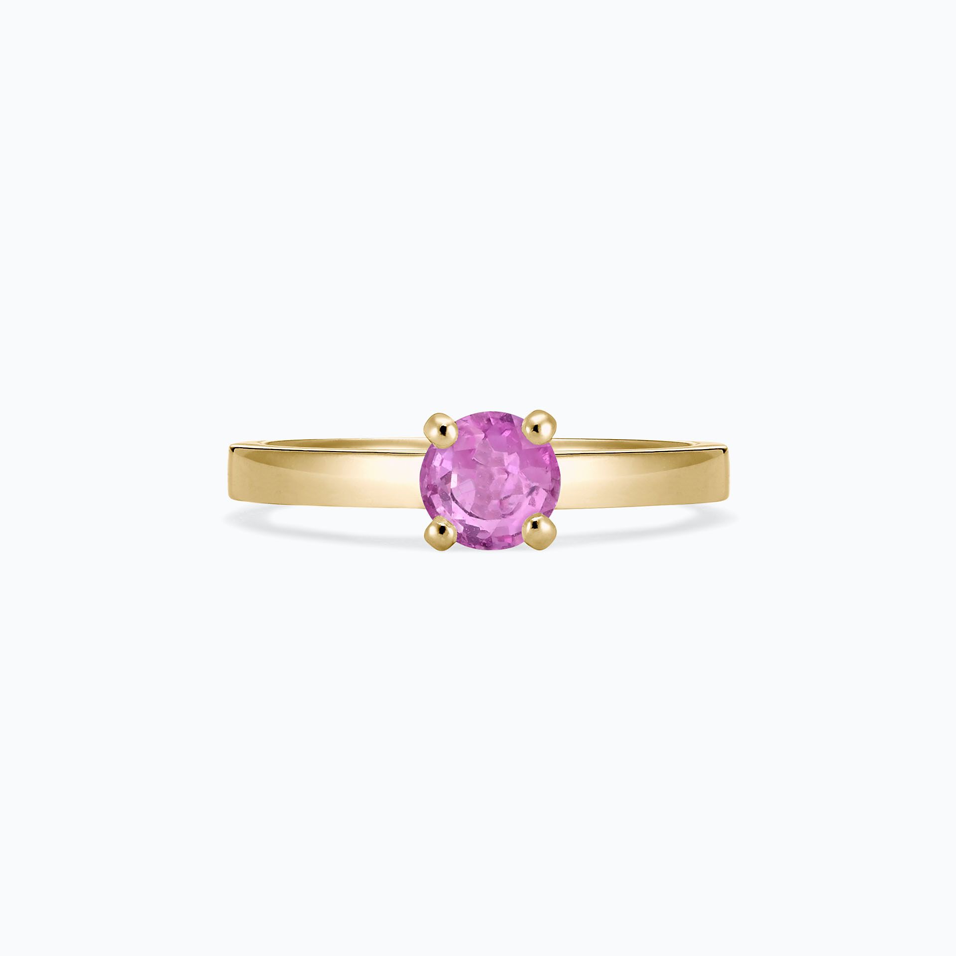 Solitaire Lagon Bleu Saphir Rose 6 mm