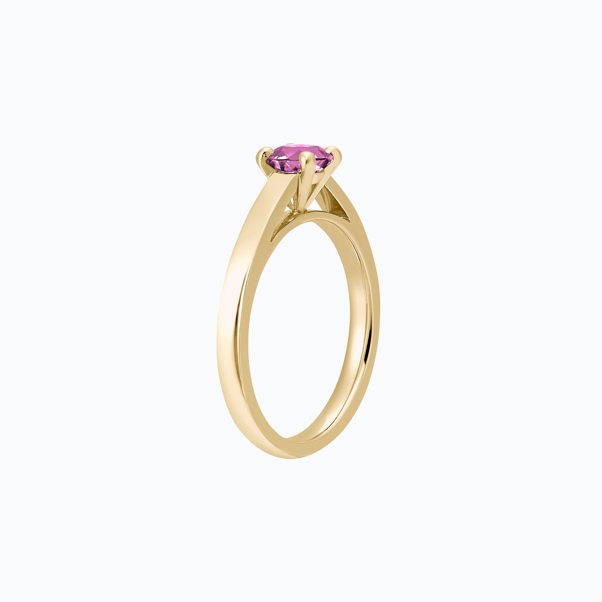 Solitaire Lagon Bleu Saphir Rose 6 mm