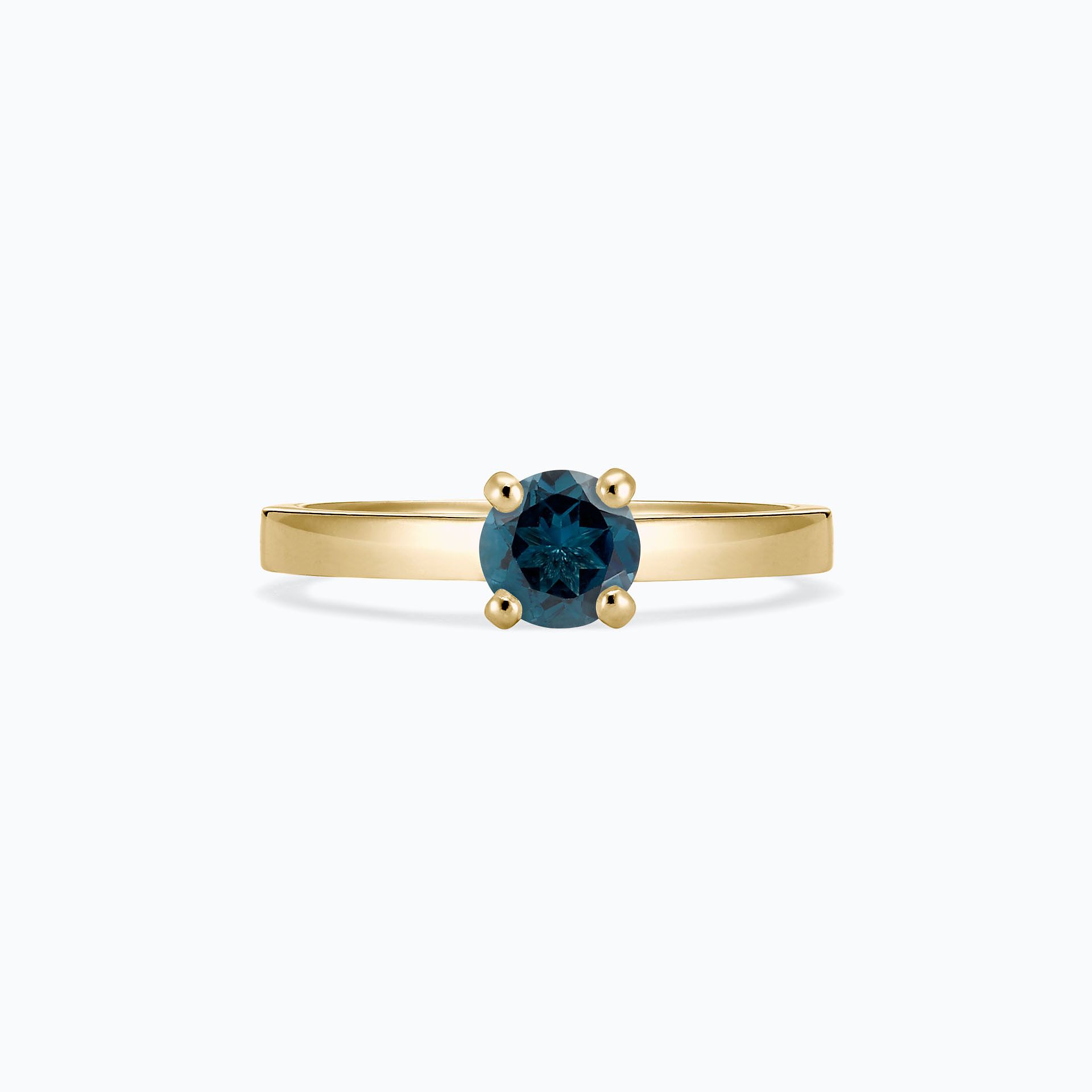 Solitaire Lagon Bleu Topaze Blue London 6 mm
