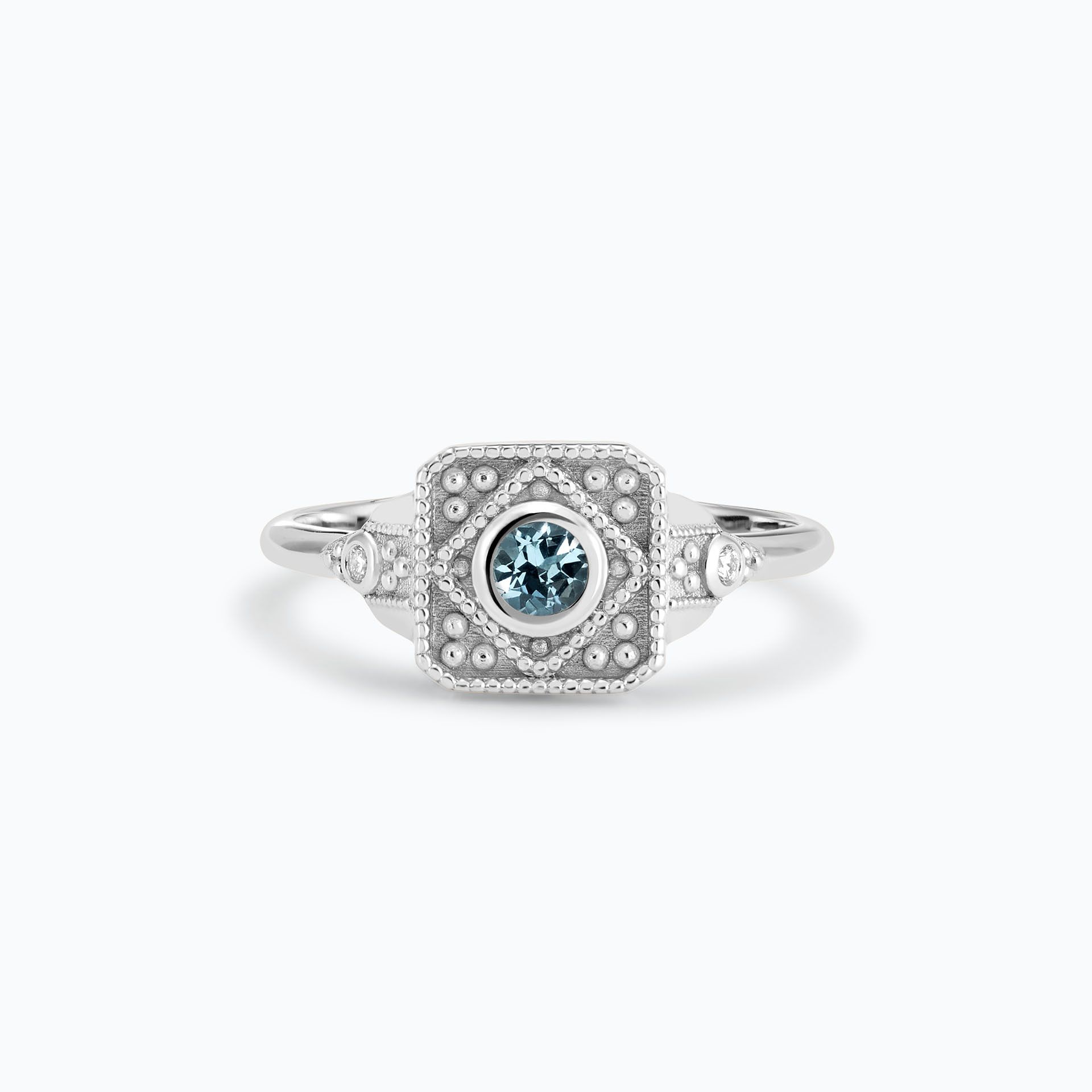 Solitaire Joséphine Aigue-Marine 3.5 mm