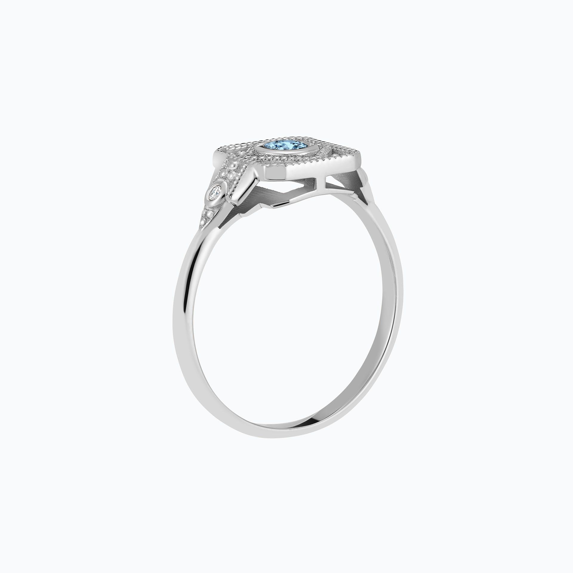 Solitaire Joséphine Aigue-Marine 3.5 mm