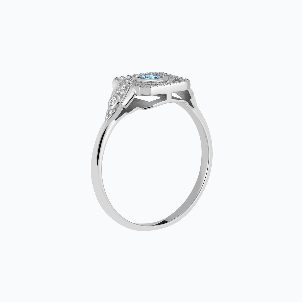 Solitaire Joséphine Aigue-Marine 3.5 mm