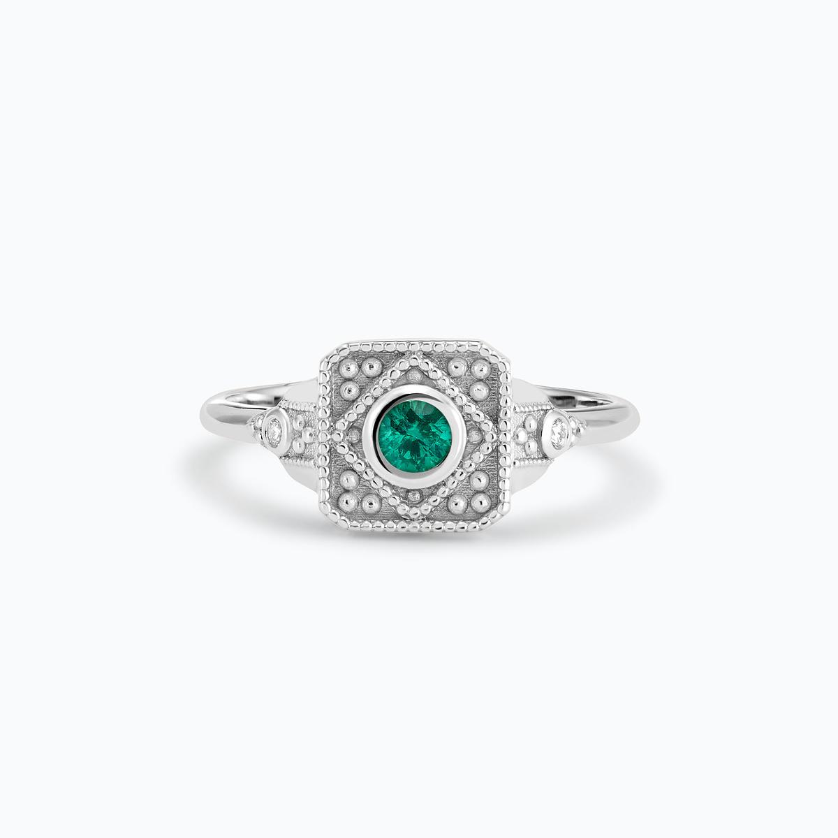 Solitaire Joséphine Émeraude 3.5 mm