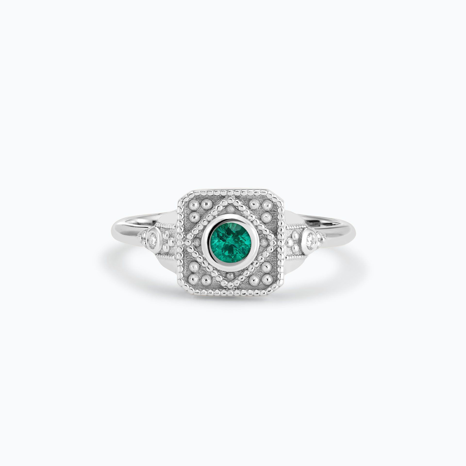 Solitaire Joséphine Émeraude 3.5 mm