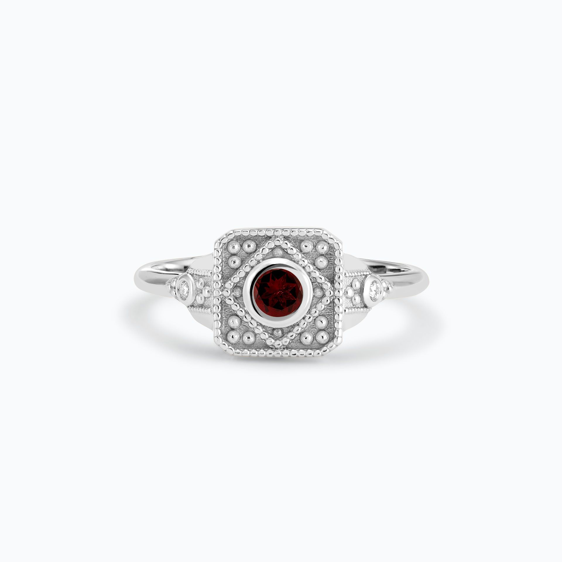 Solitaire Joséphine Grenat 3.5 mm