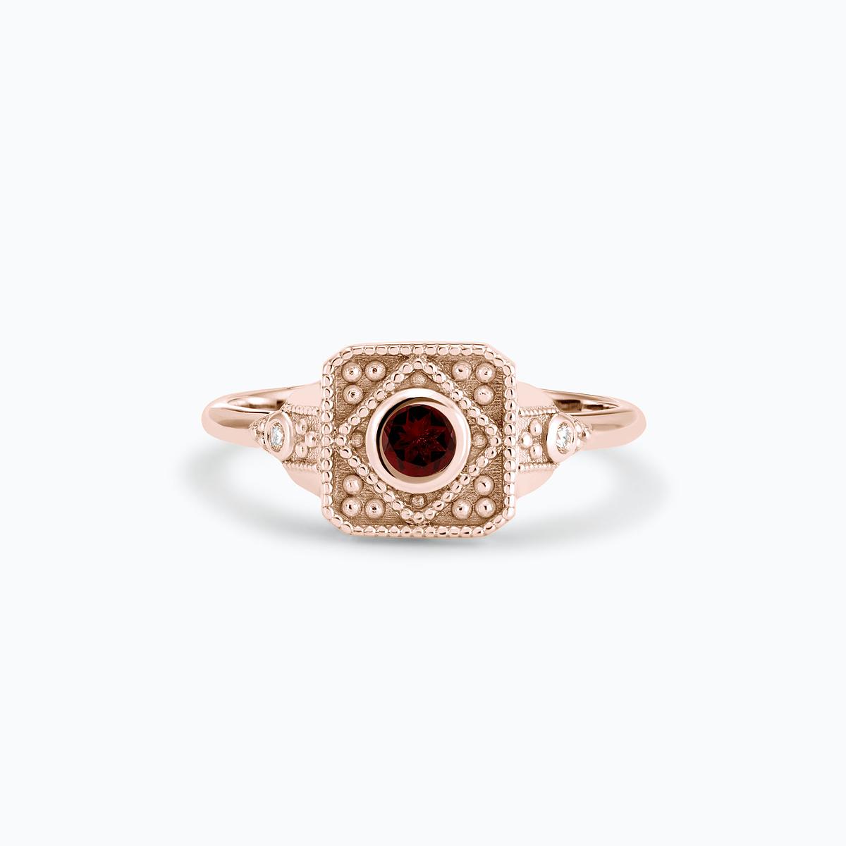 Solitaire Joséphine Grenat 3.5 mm