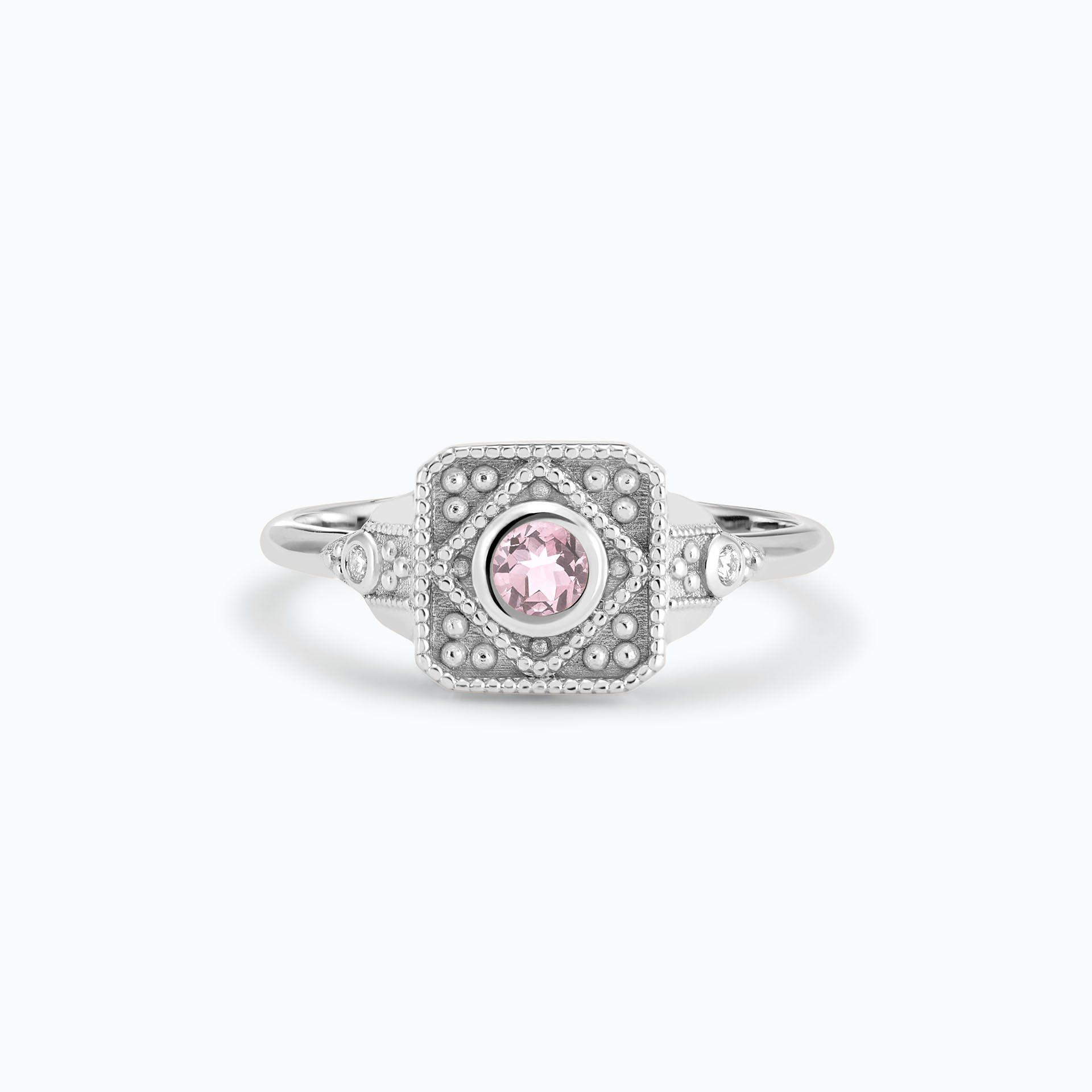 Solitaire Joséphine Saphir Blanc de Rose 3.5 mm