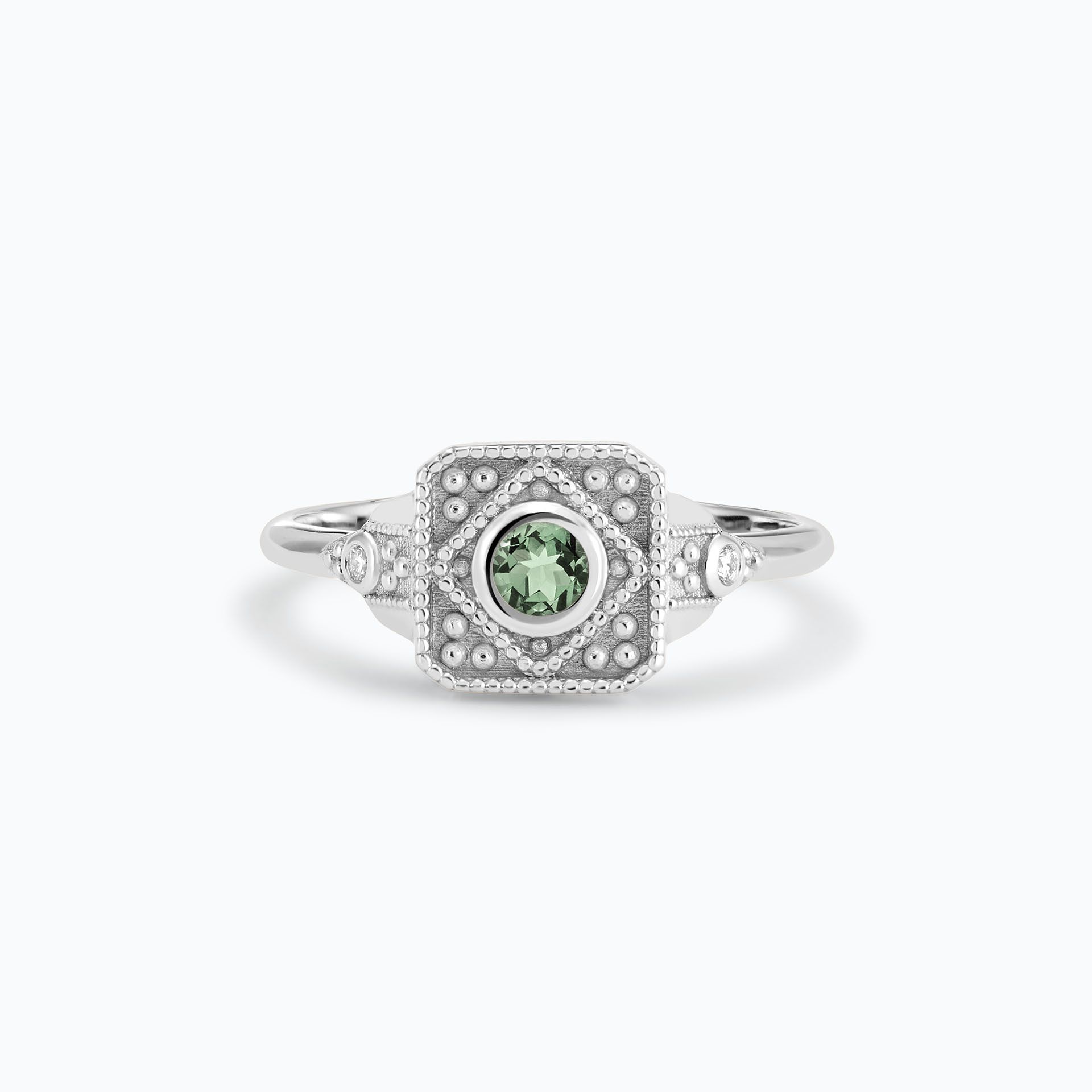 Solitaire Joséphine Saphir Vert 3.5 mm