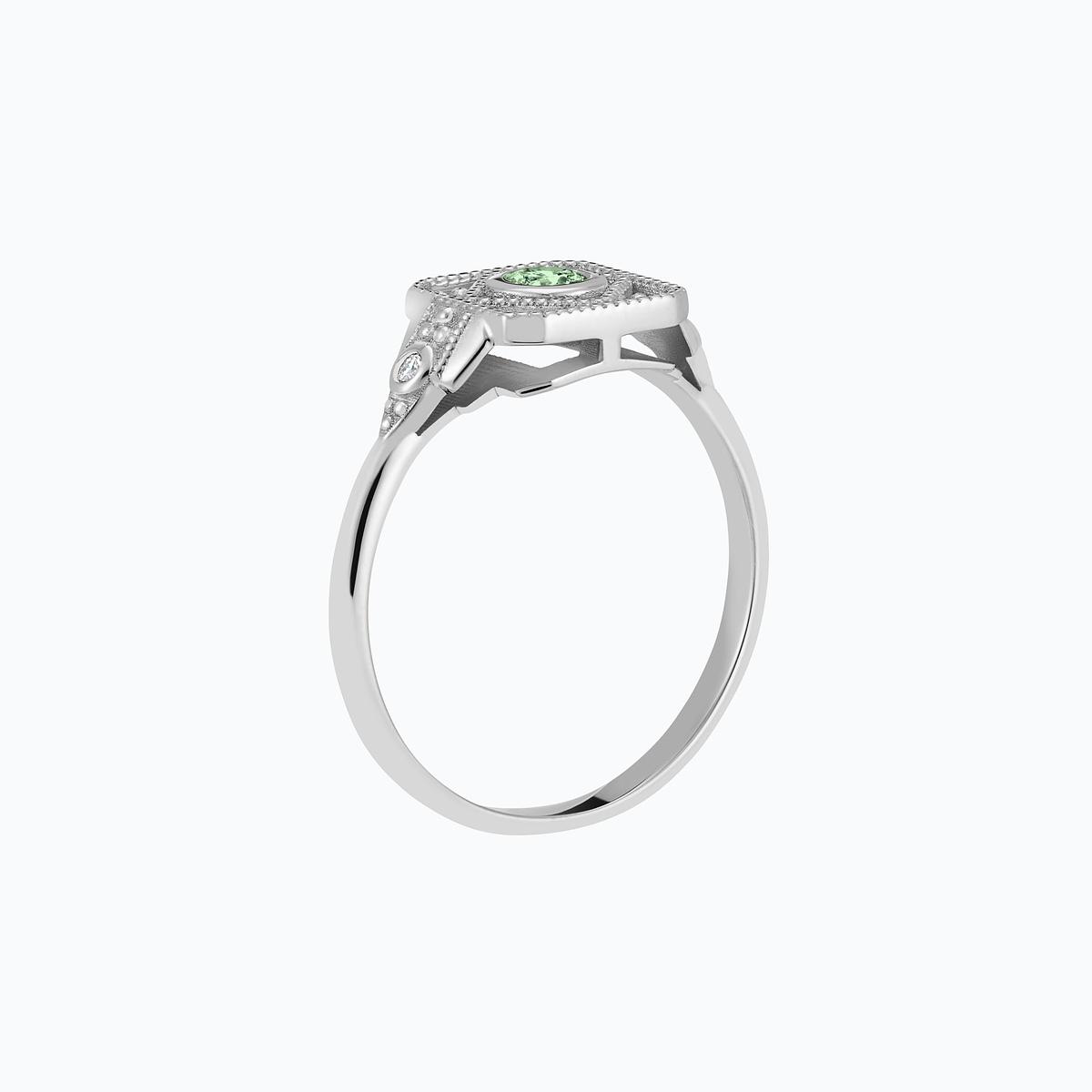 Solitaire Joséphine Saphir Vert 3.5 mm