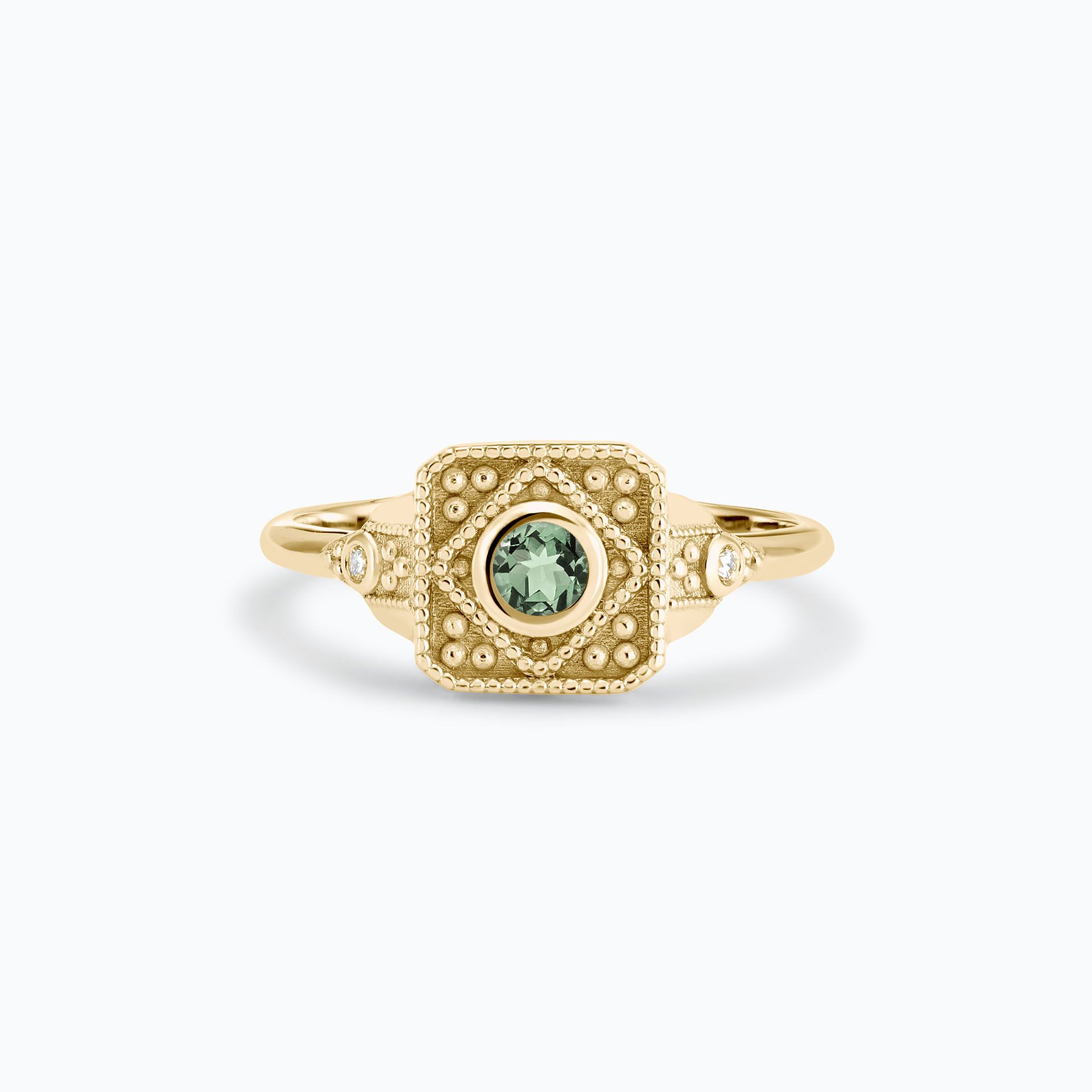 Solitaire Joséphine Saphir Vert 3.5 mm