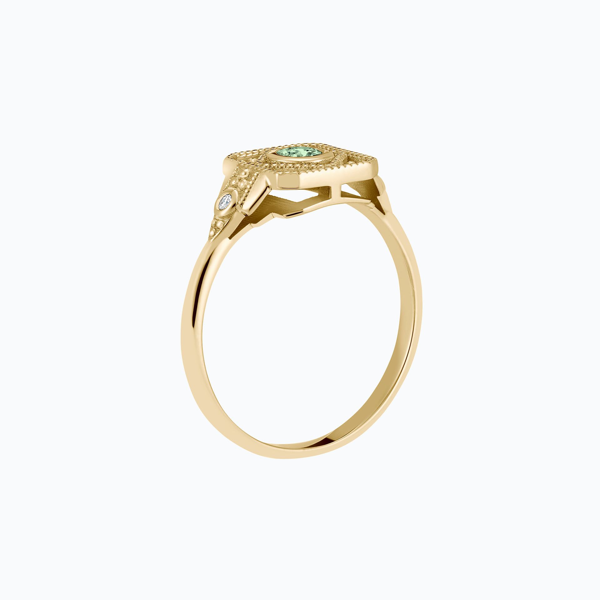 Solitaire Joséphine Saphir Vert 3.5 mm