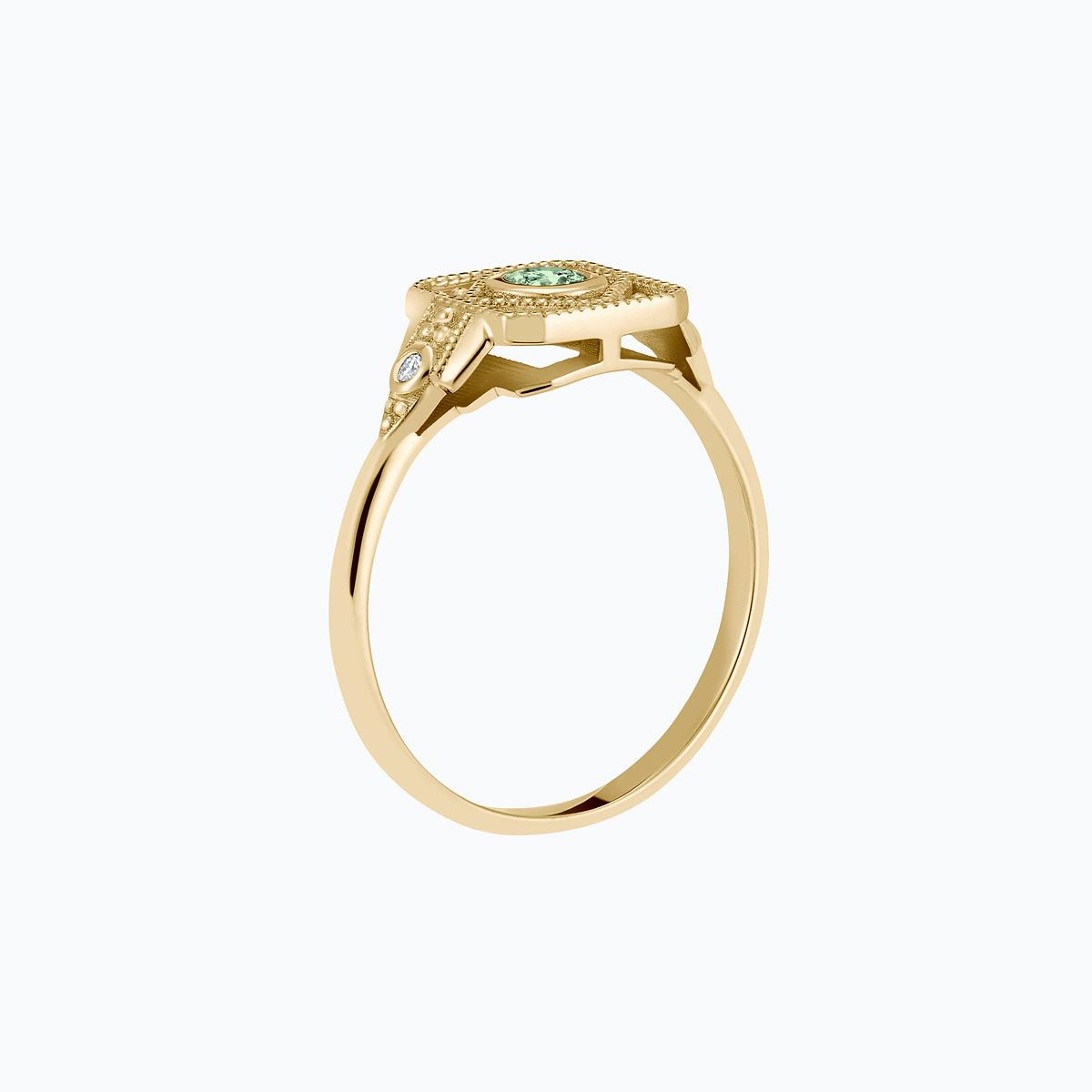Solitaire Joséphine Saphir Vert 3.5 mm