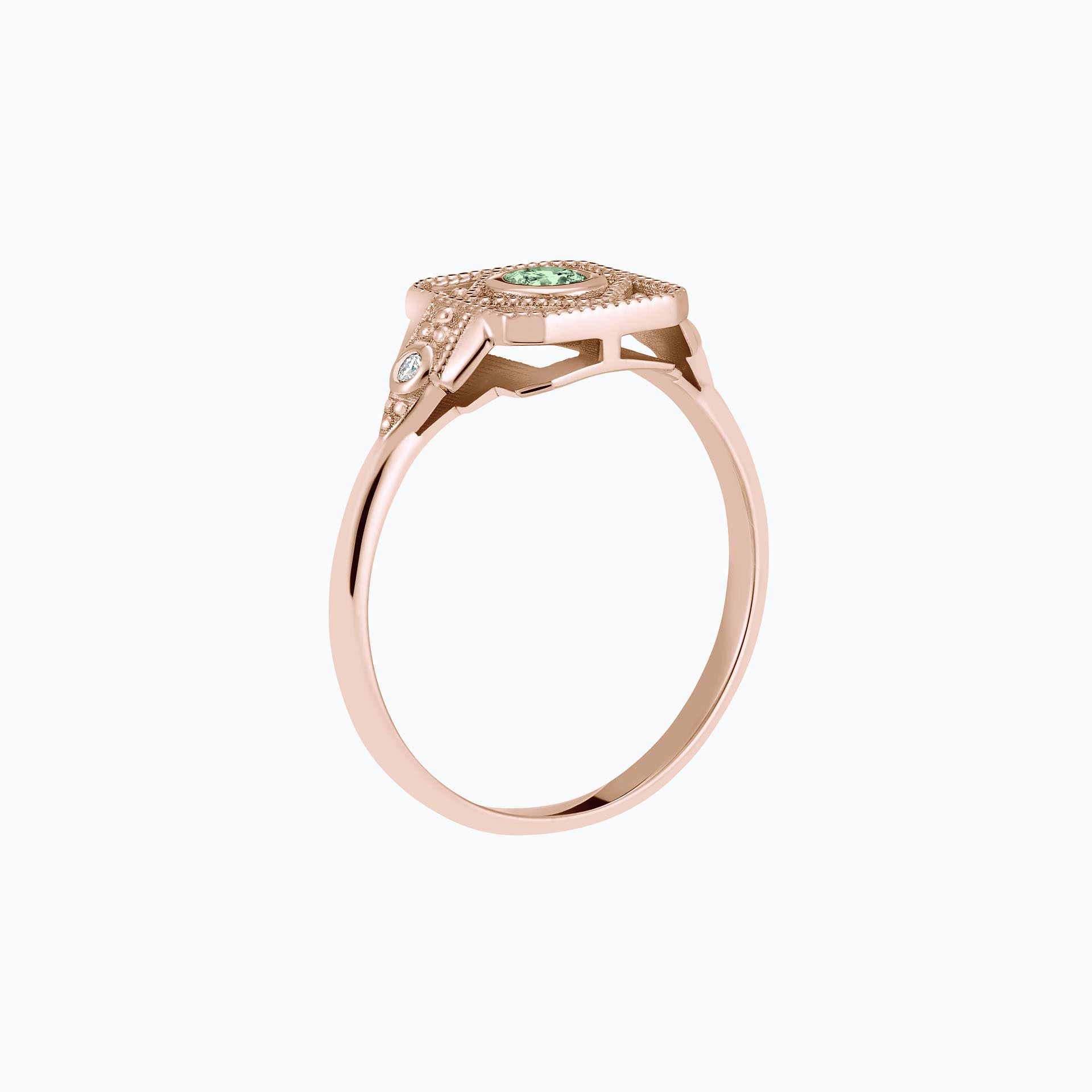 Solitaire Joséphine Saphir Vert 3.5 mm