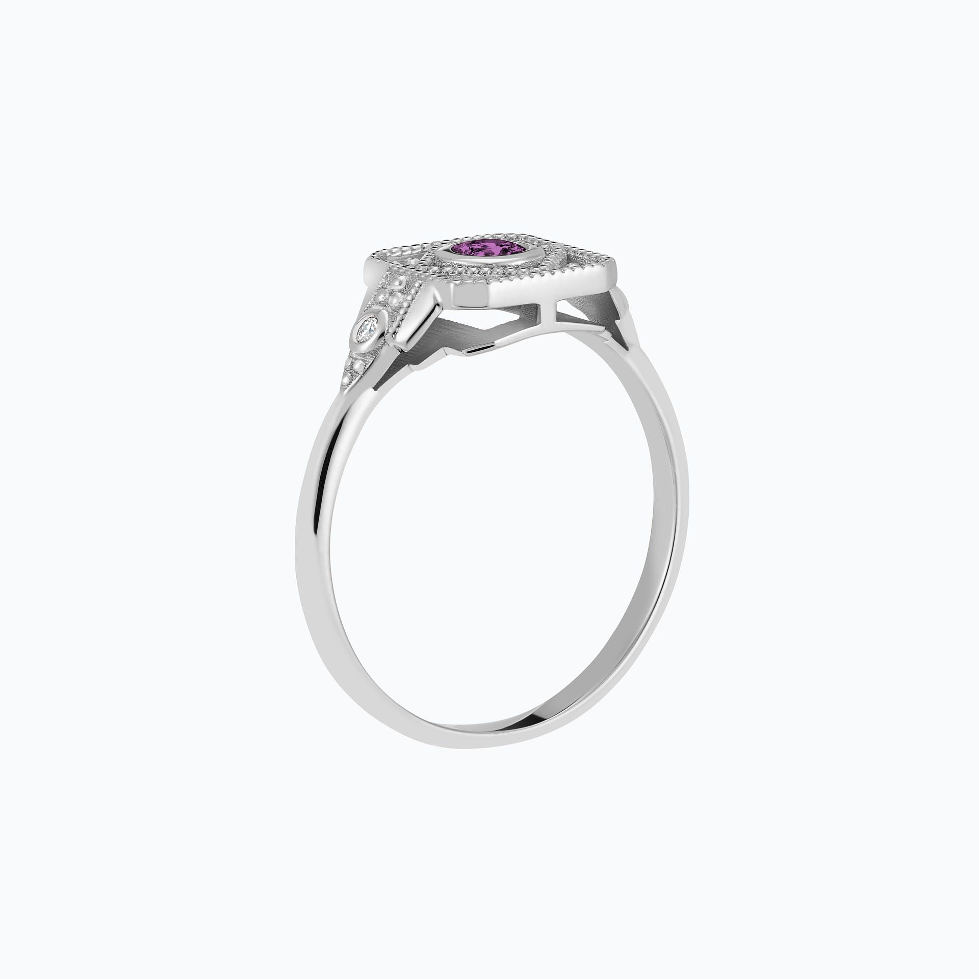 Solitaire Joséphine Saphir Violet 3.5 mm