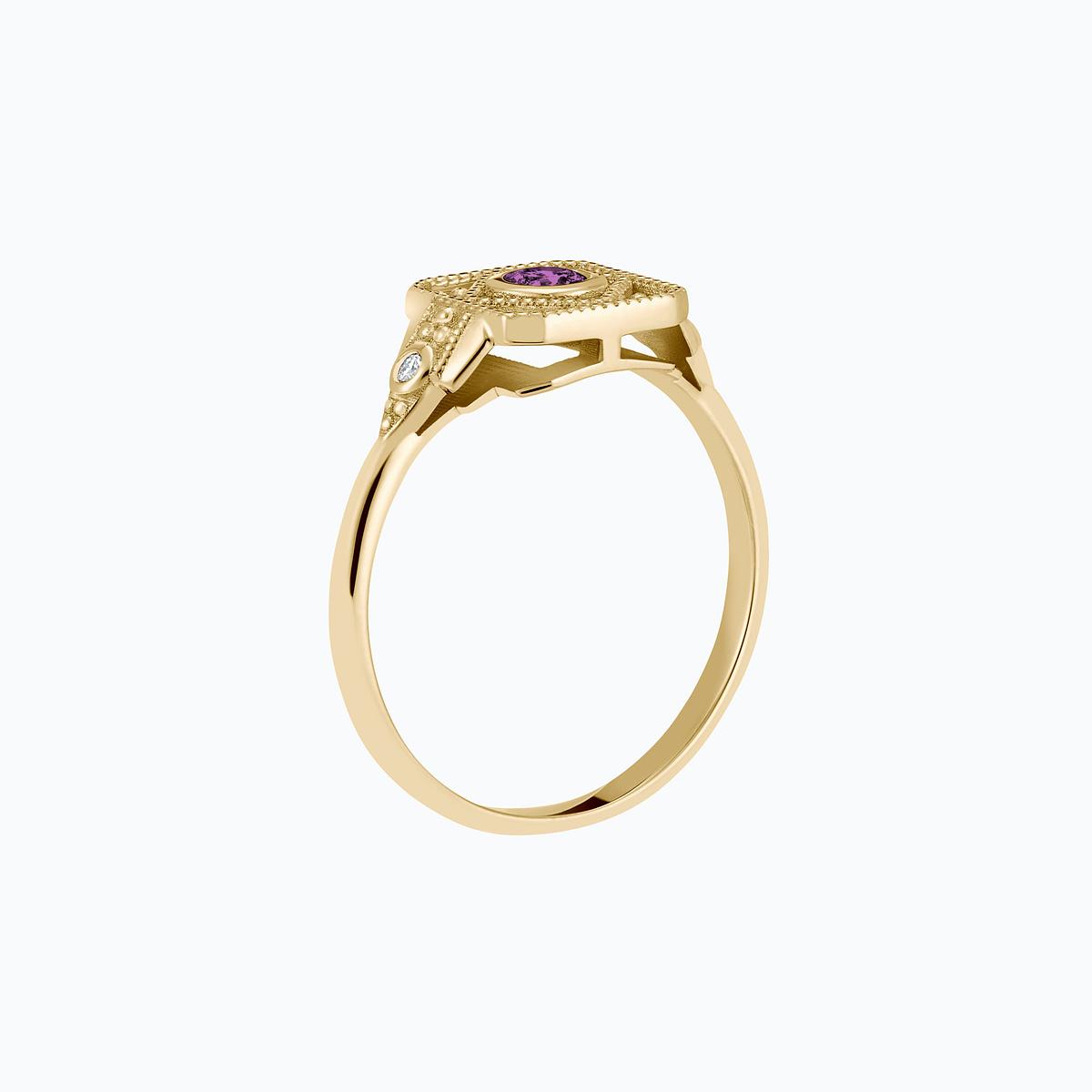 Solitaire Joséphine Saphir Violet 3.5 mm