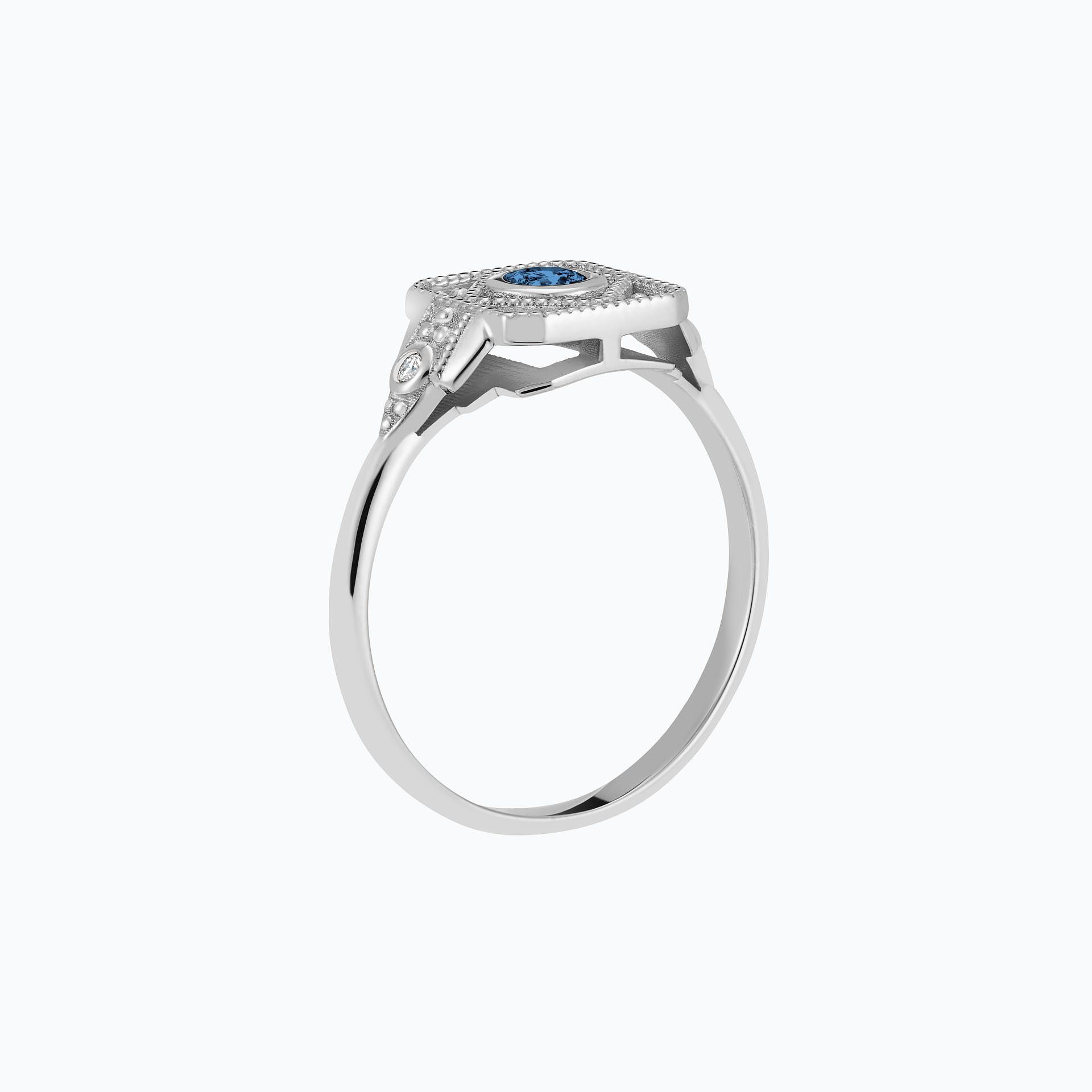 Solitaire Joséphine Topaze Blue London 3.5 mm